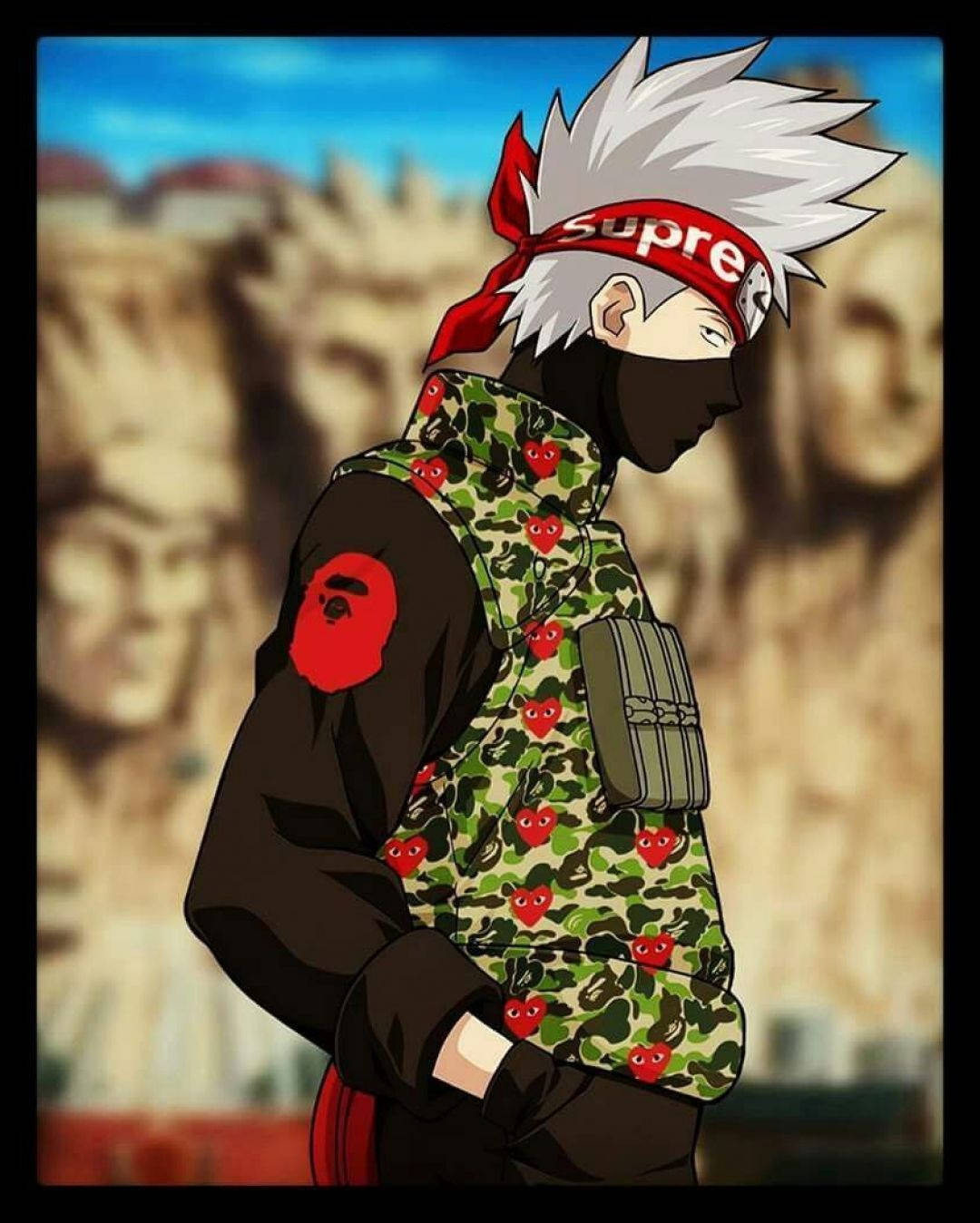 Naruto Swag Kakashi Militêre Baadjie Muurpapier