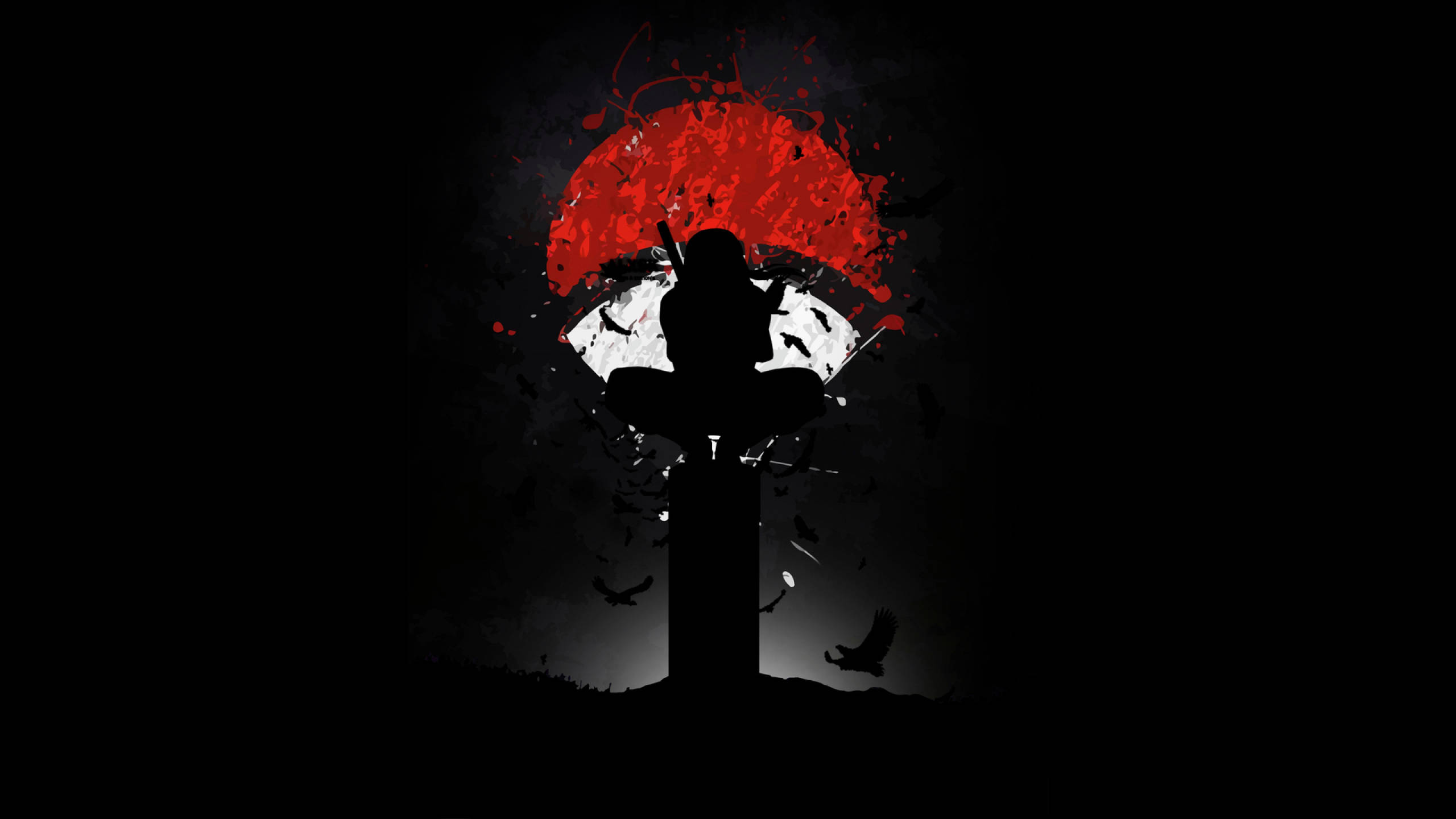 Naruto Swart Itachi Uchiha Stam se Simbool Muurpapier