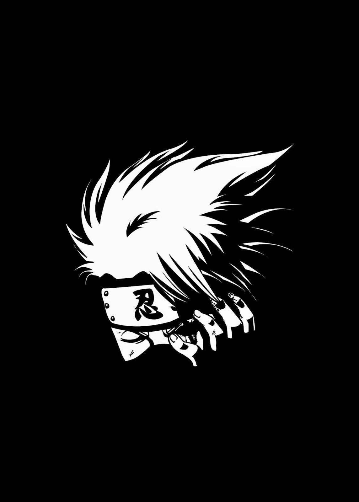 Naruto Swart Kakashi Geallieerde Shinobi Magte Hoofband Muurpapier