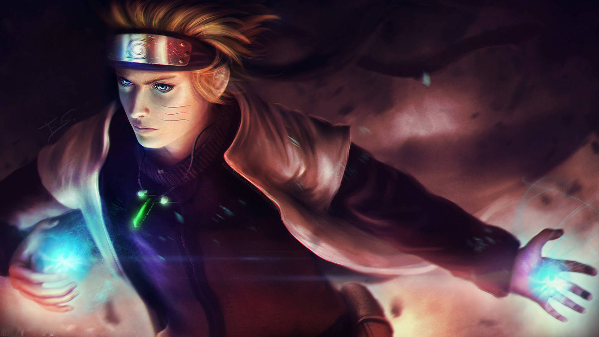 Naruto Uzumaki Digitale Skildery Hokage Muurpapier