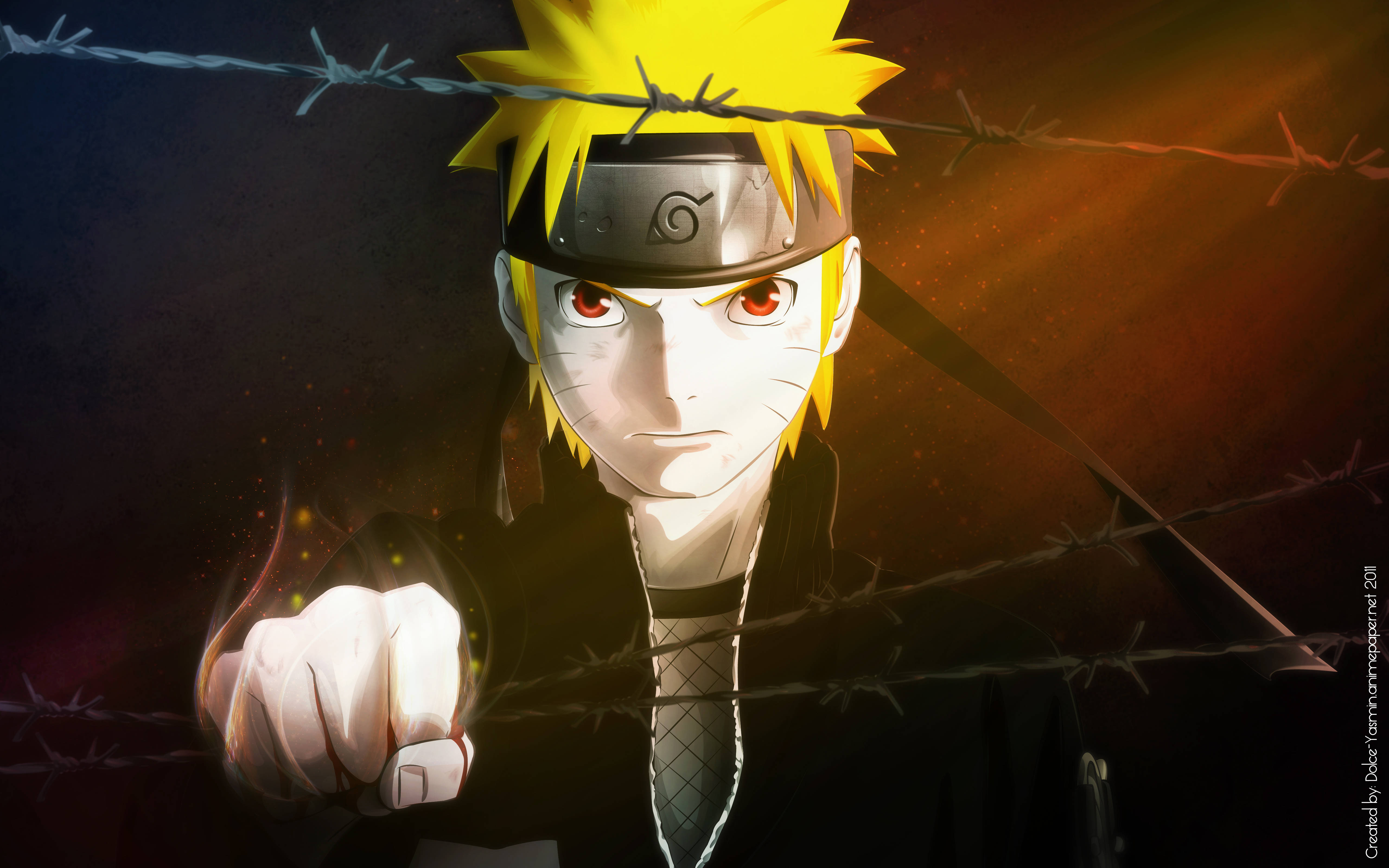 Naruto Uzumaki Doringdraad Muurpapier