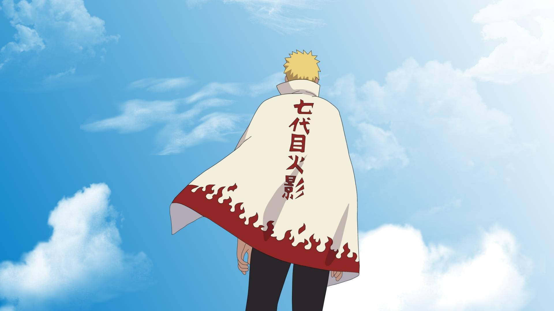 Naruto Uzumaki in Hokage-kleding Muurpapier