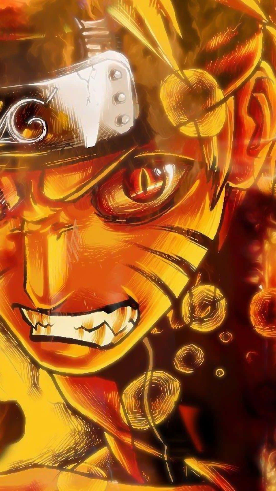 Naruto Uzumaki wat Kragtige Energie Ontketen in 'n Unieke Foonagtergrond Muurpapier