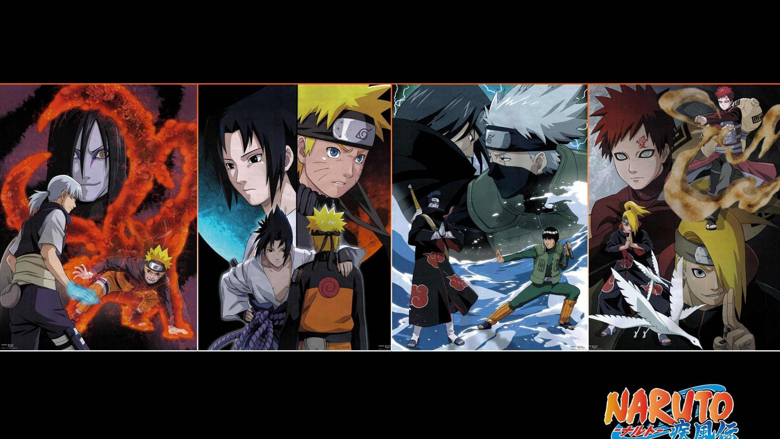 Naruto Verskillende Plakkate Muurpapier