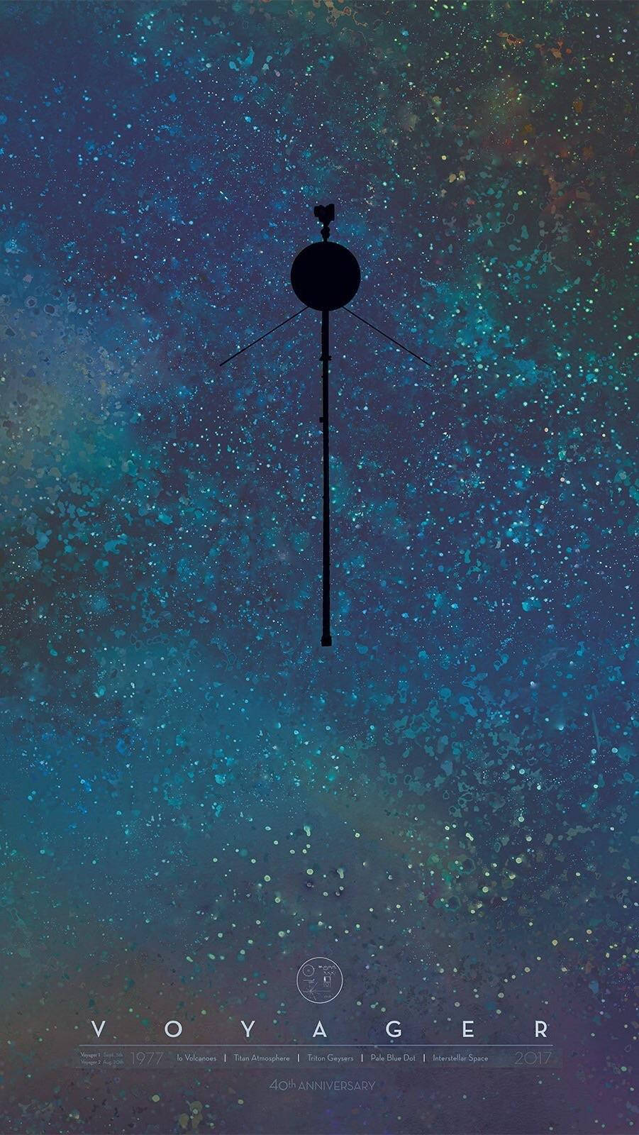 NASA iPhone Voyager 40ste Herdenking Muurpapier