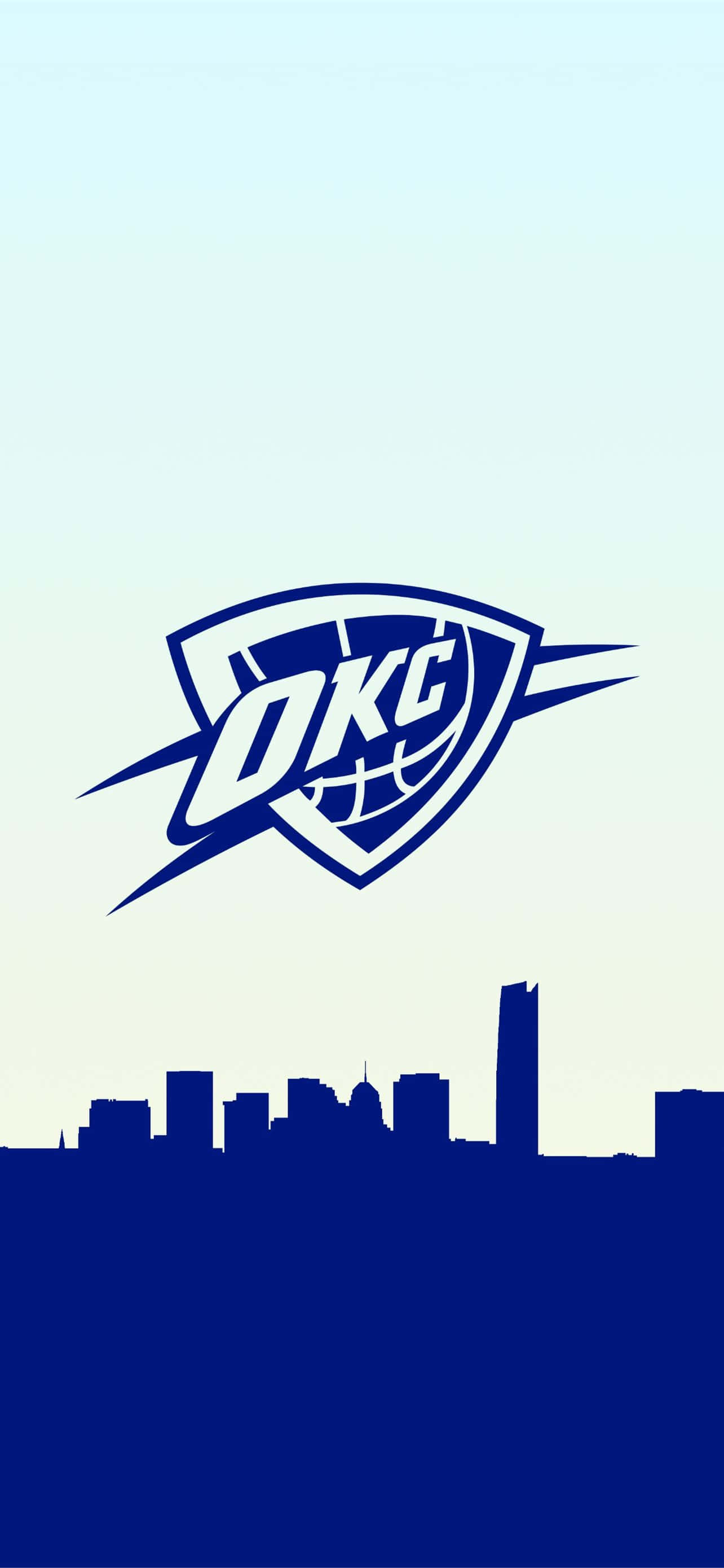 NBA-basketbalspan Oklahoma City Thunders-logo Muurpapier