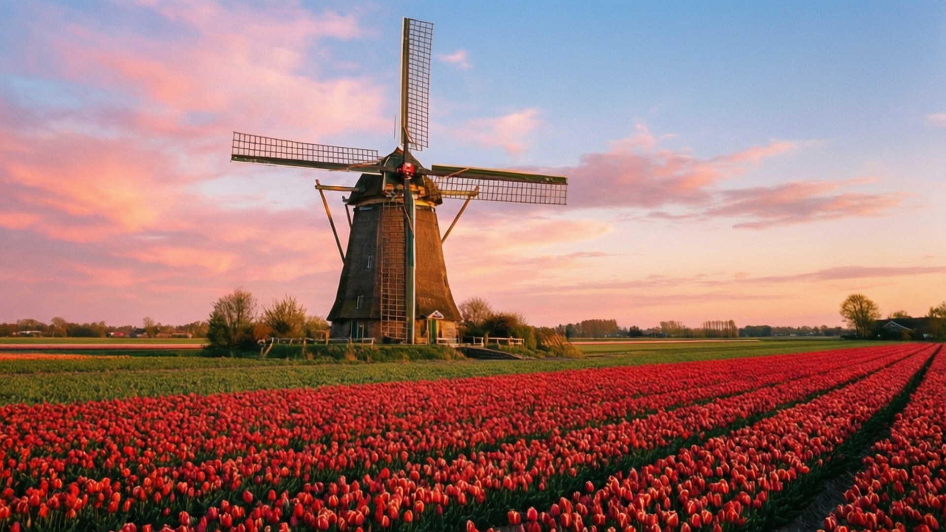 Nederlandse Windmeul Sondergang Muurpapier