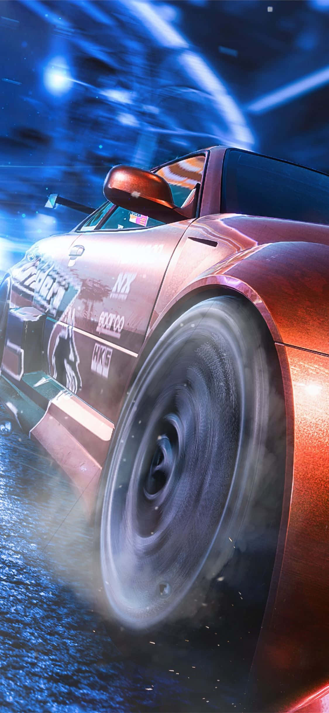 Need For Speed Agtergrond Rookwiel Muurpapier