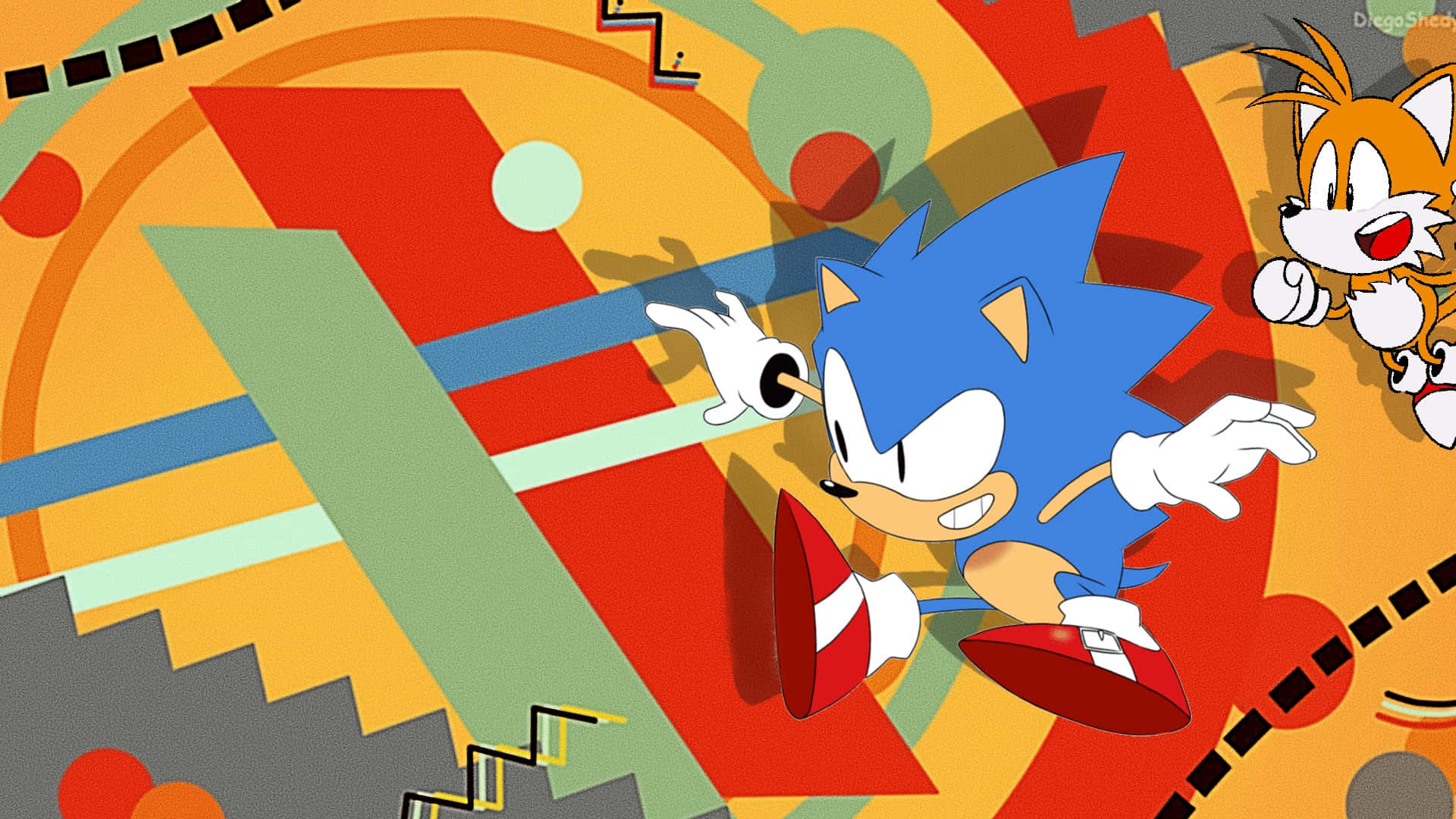 Neem die klassieke pret van 'n geliefde karakter na die volgende vlak met Sonic Mania Muurpapier