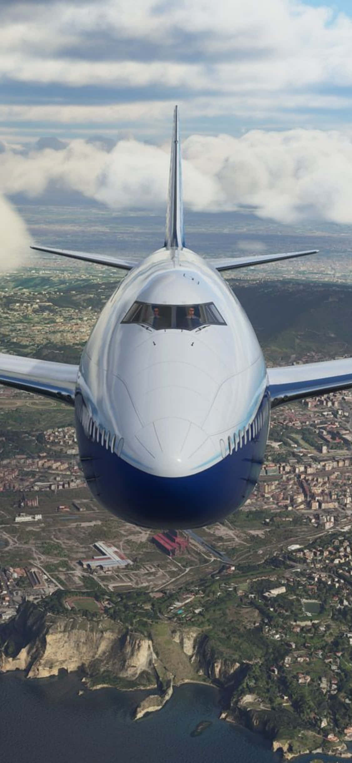 Neem jou passie vir die verkenning van die lug na nuwe hoogtes met die iPhone Xs en Microsoft Flight Simulator. Muurpapier
