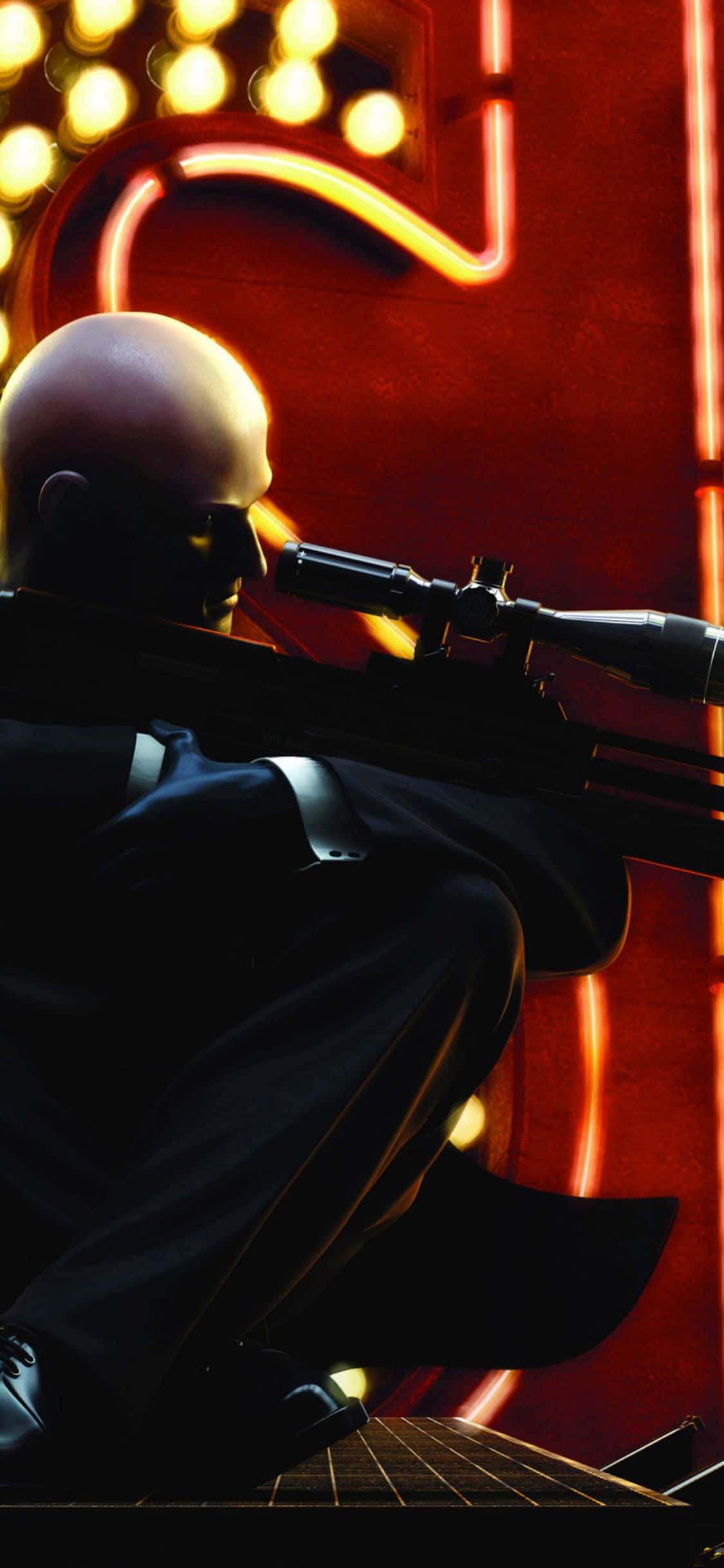 Neem kontrakte met styl aan met die iPhone X en Hitman Absolution. Muurpapier