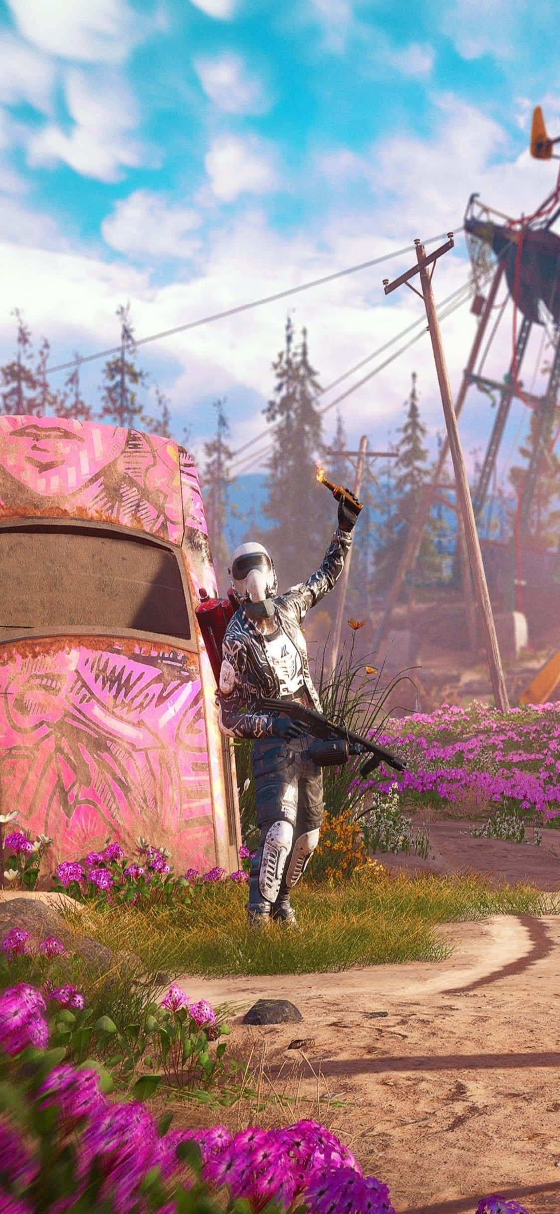 Neem 'n waagmoedige sprong in Far Cry 3 op jou iPhone X! Muurpapier