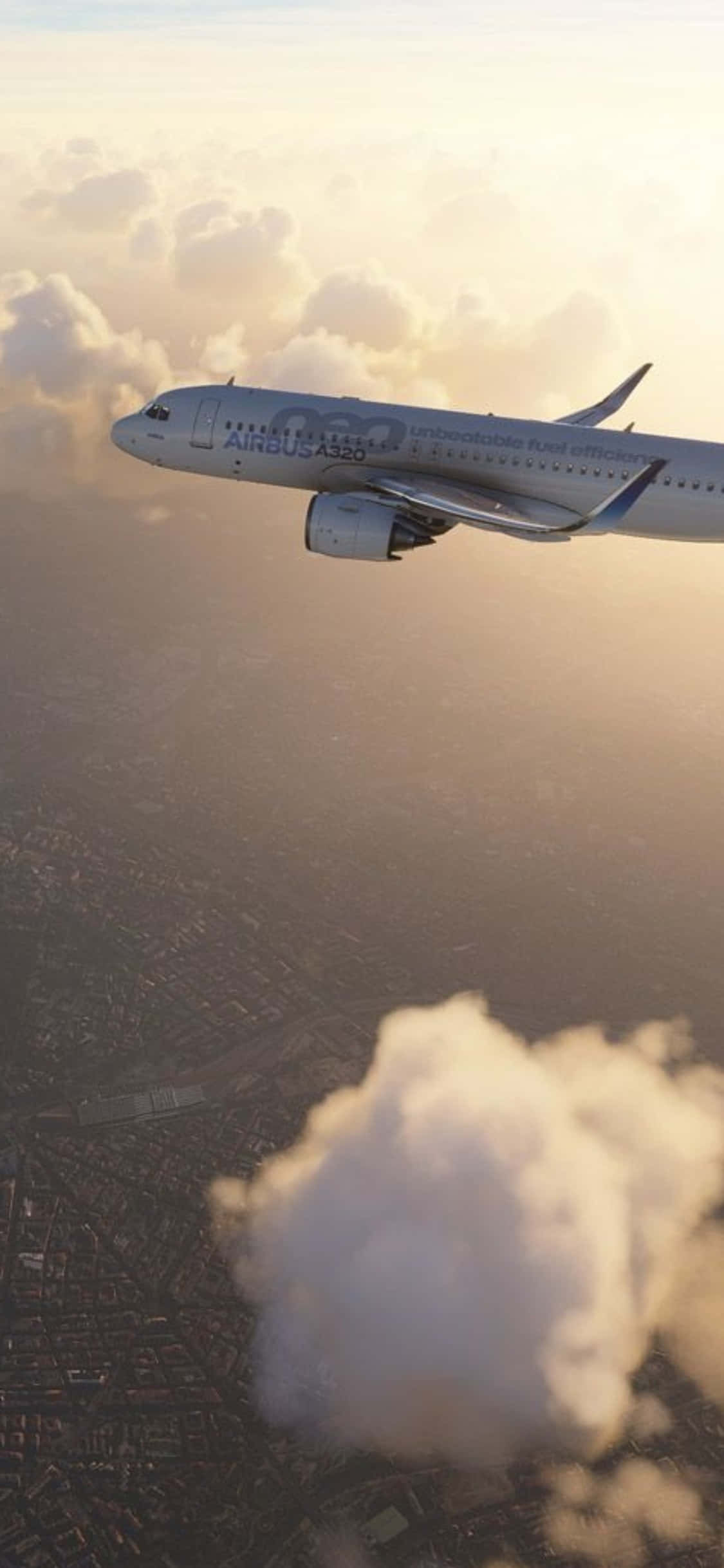 Neem vandag vlug met Microsoft Flight Simulator op die nuwe iPhone Xs Muurpapier