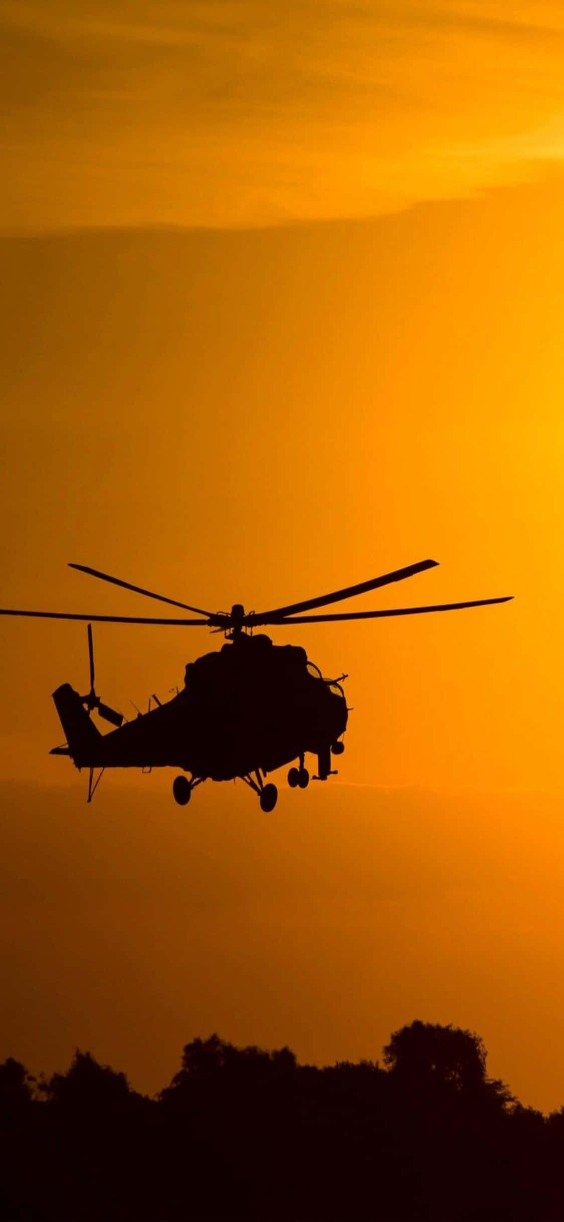 Neem Vlug met die Nuwe iPhone XS Helikopter Muurpapier