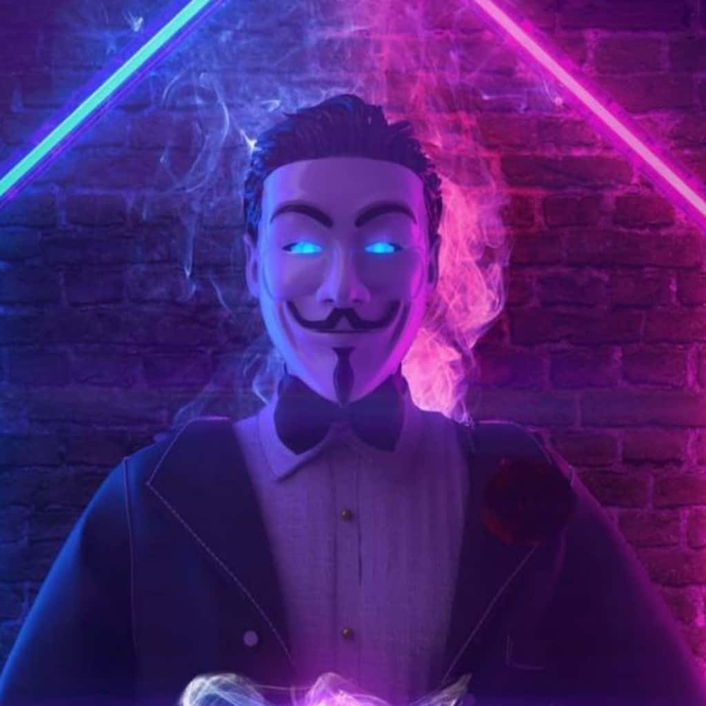 Neon Anonymous Hacker Beste Profielfoto Muurpapier