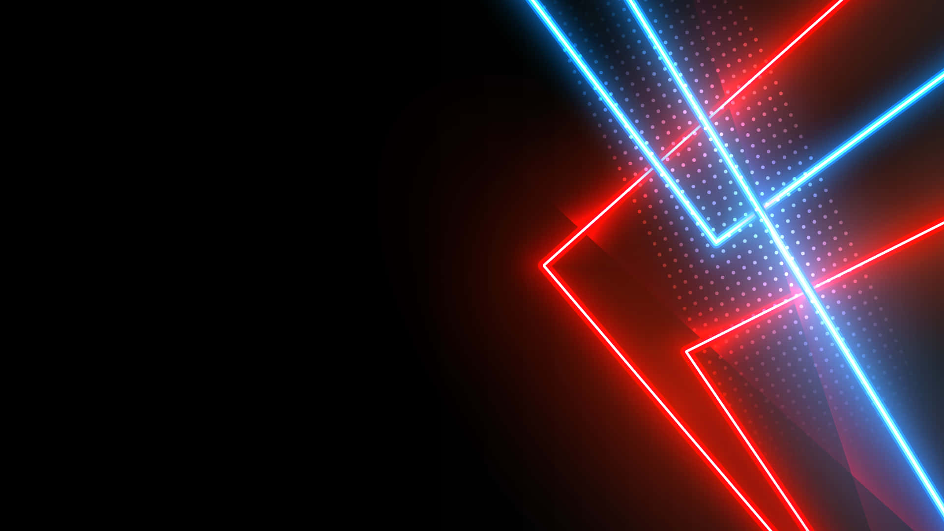 Neon Blou Rooi Lyne Agtergrond Muurpapier