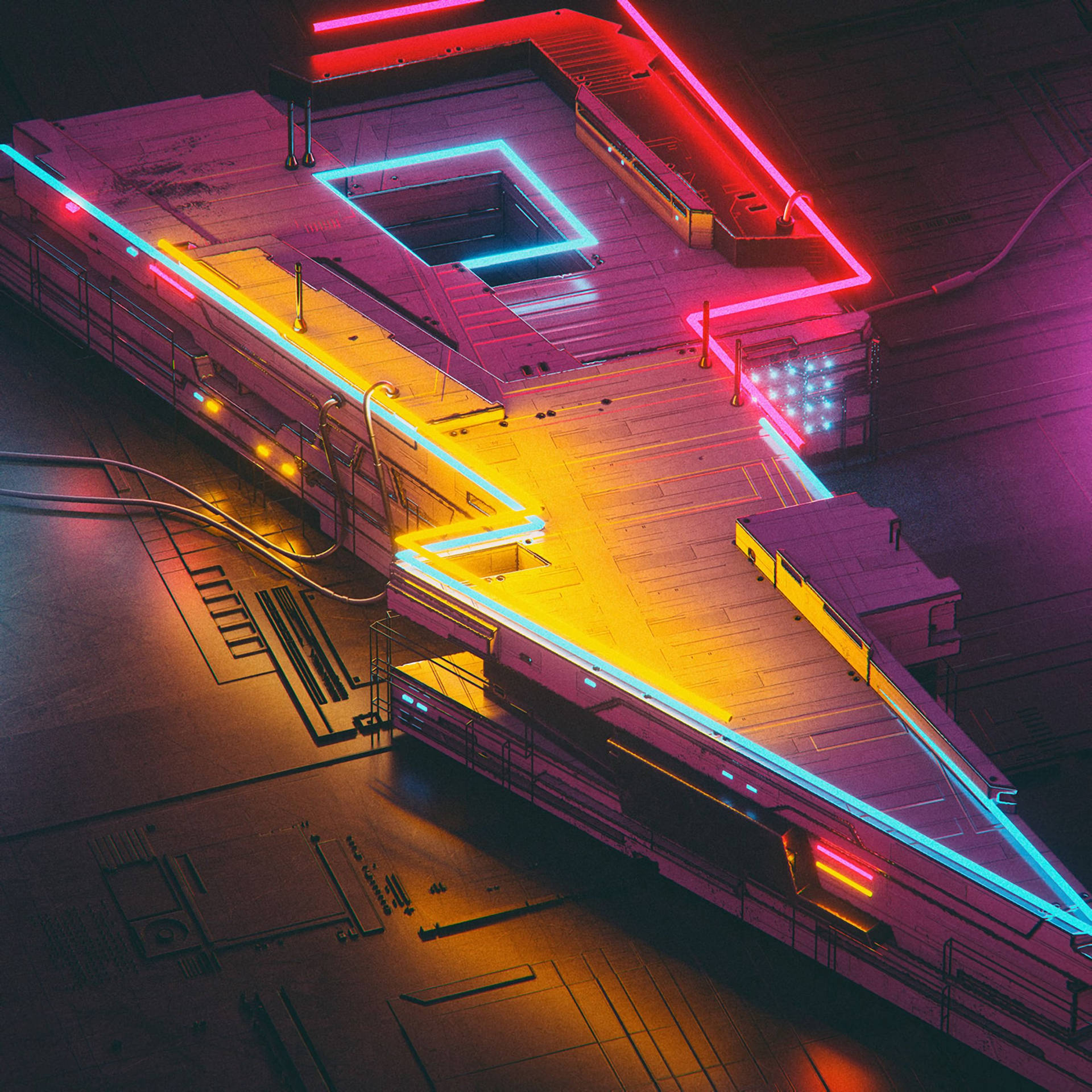 Neon-donderweergebou Agtergrond