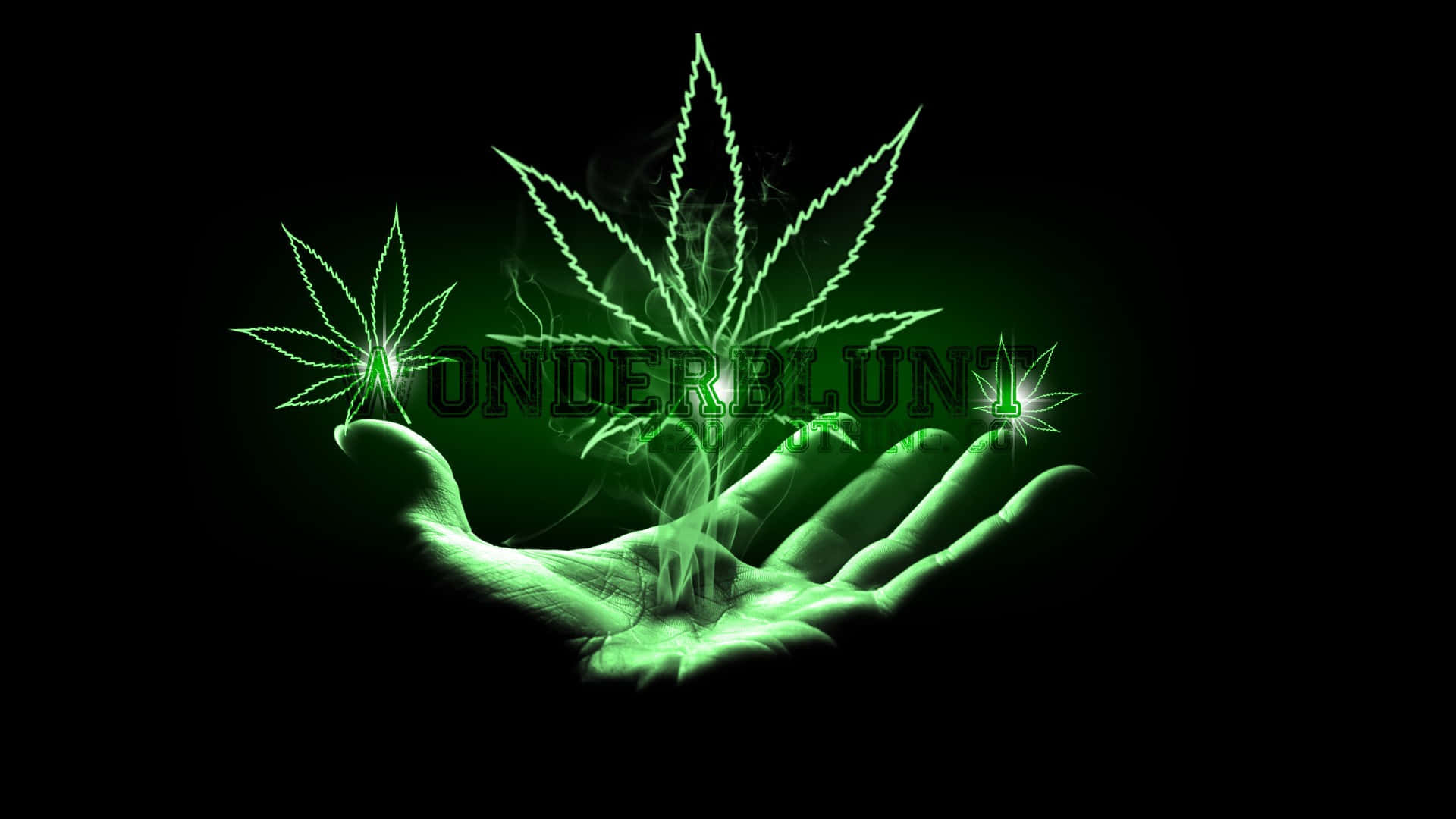 Neon Ganja Kuns Prent Muurpapier