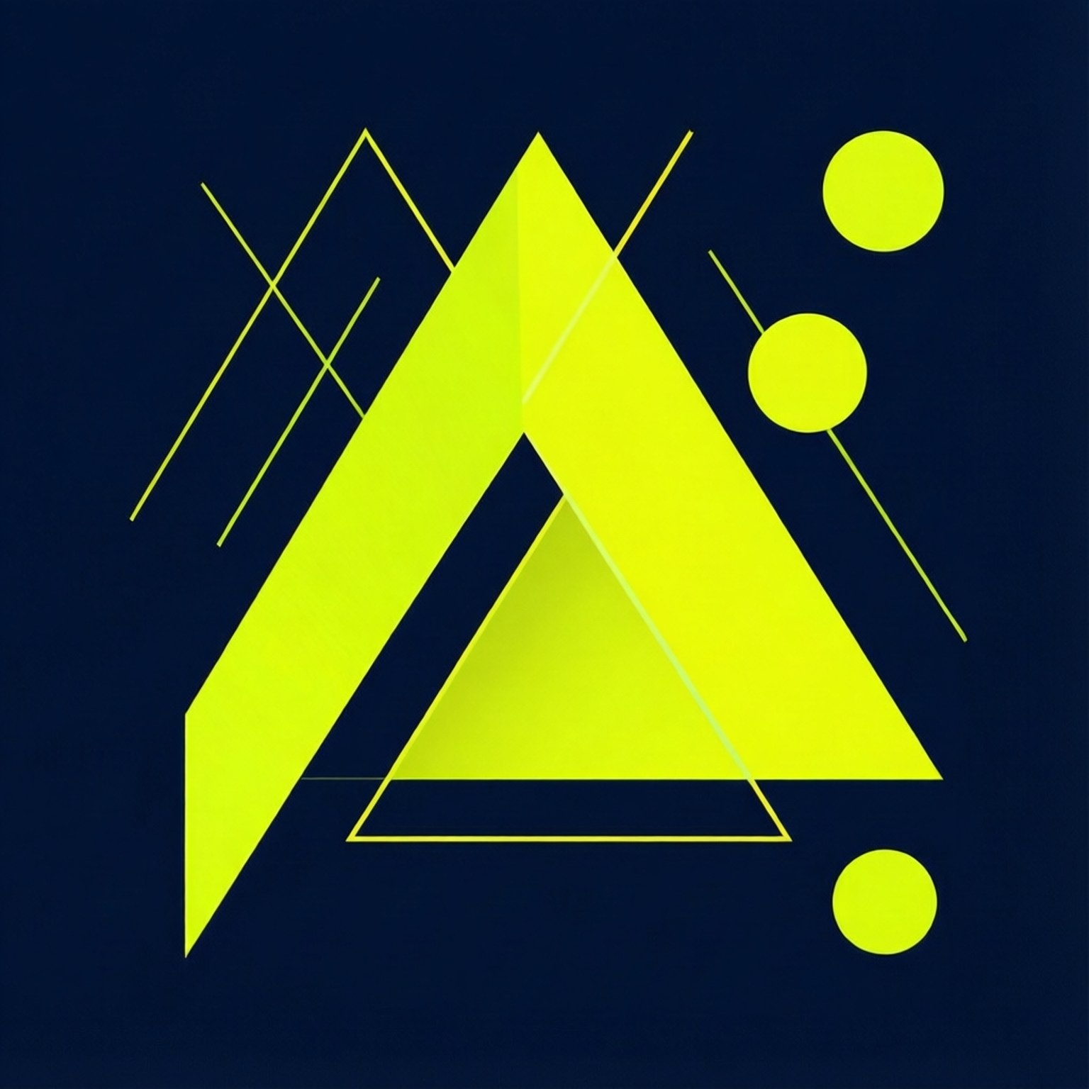 Neon Geel Geometriese Abstraksie Muurpapier