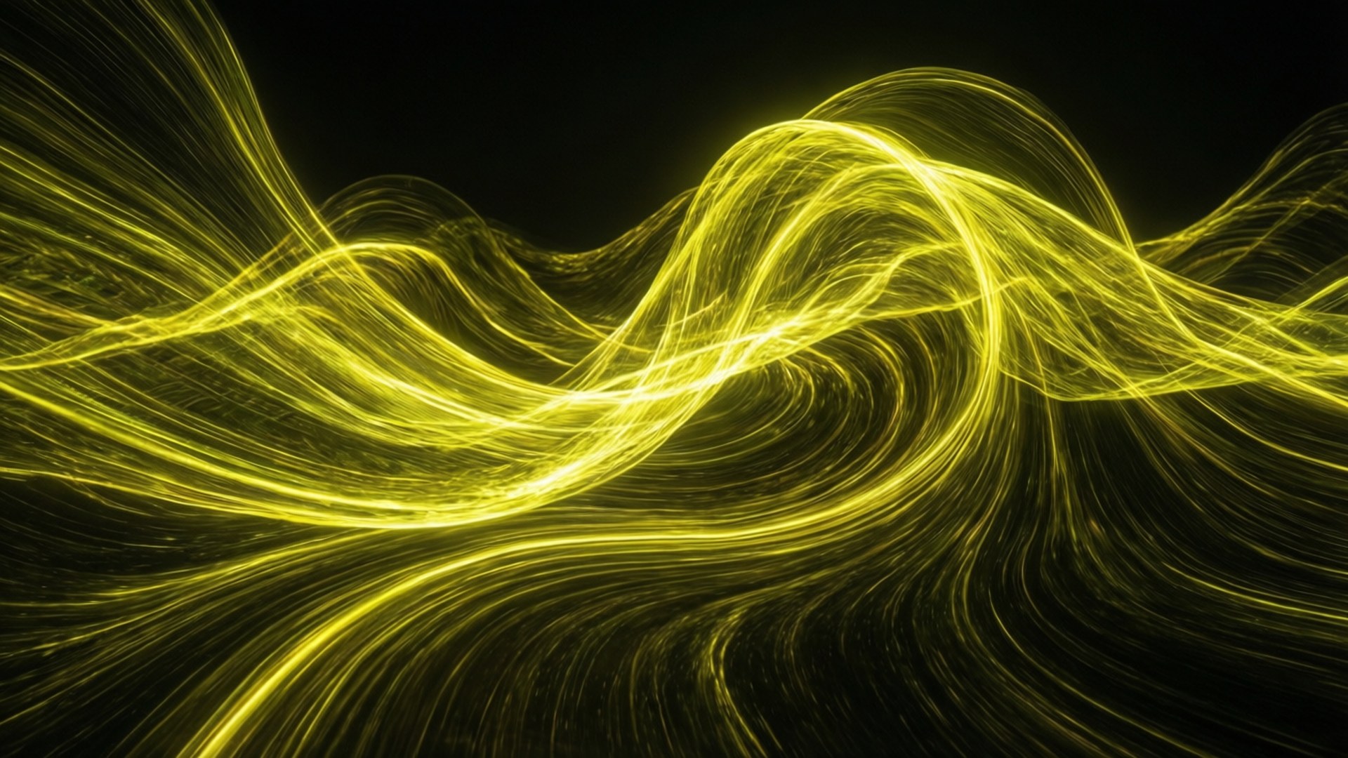 Neon Geel Golf Abstrak Muurpapier