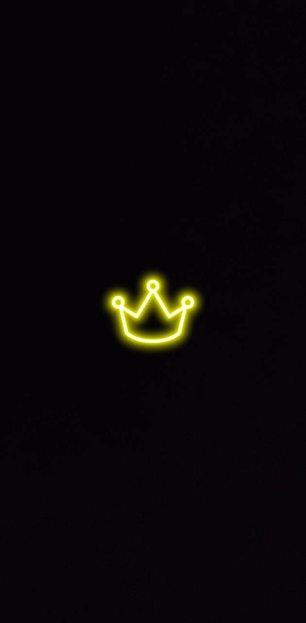 Neon Geel Koning en Koningin Kroon Muurpapier