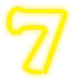 Neon Geel Nommer Sewe Muurpapier
