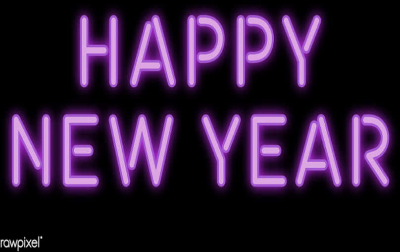 Neon Gelukkige Nuwe Jaar-teken Muurpapier