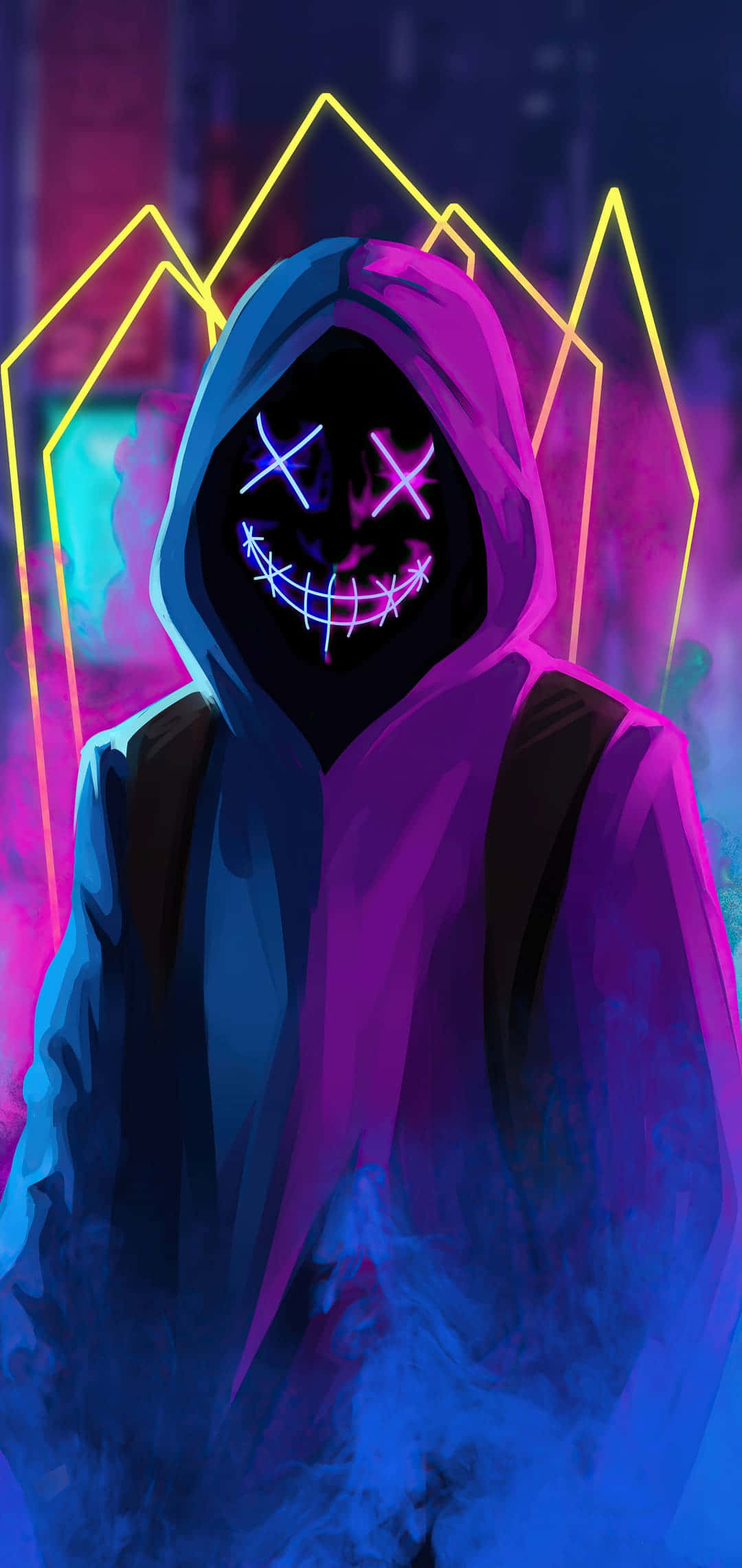 Neon Gemaskerde Seun Foon Muurpapier
