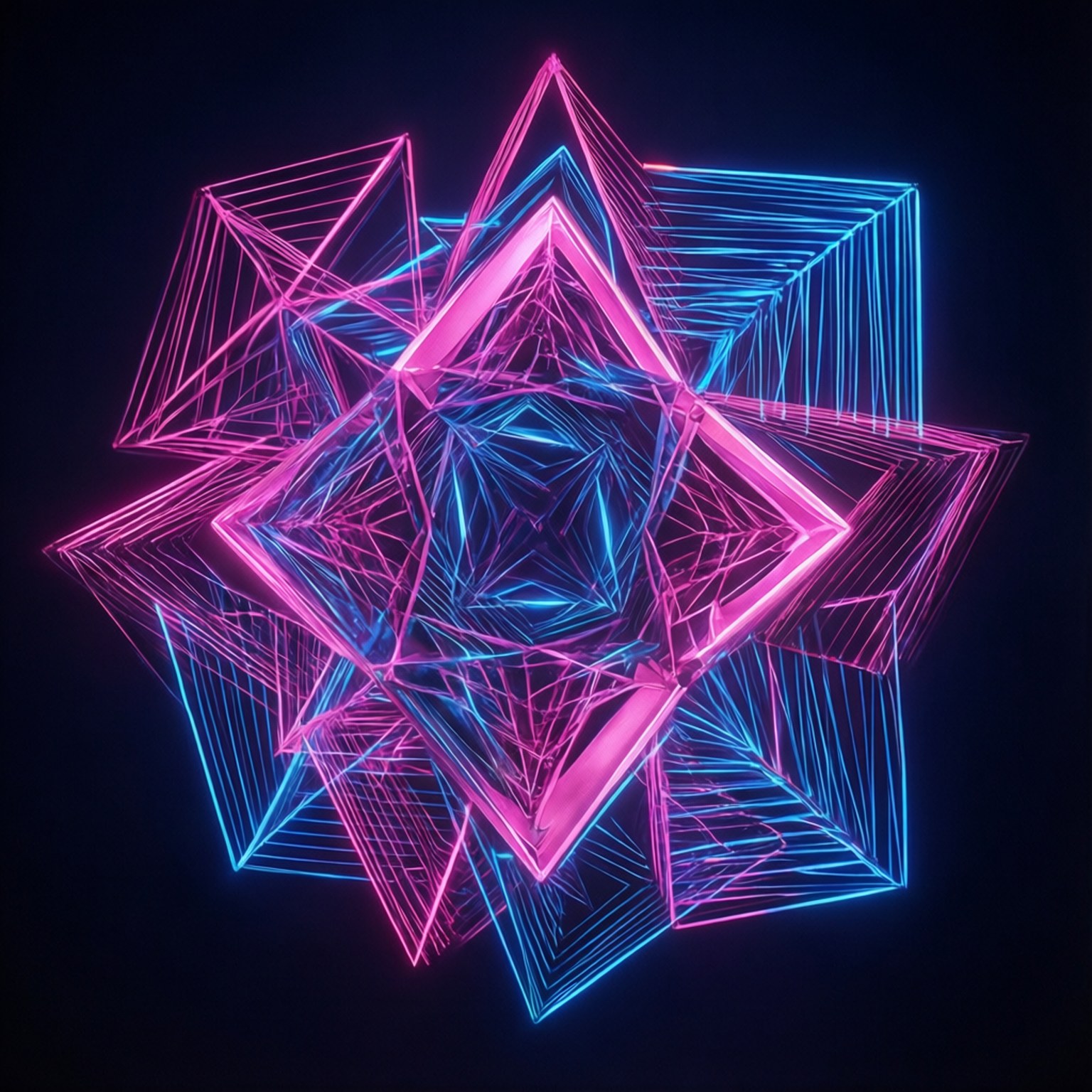 Neon Geometrie Gloed Muurpapier