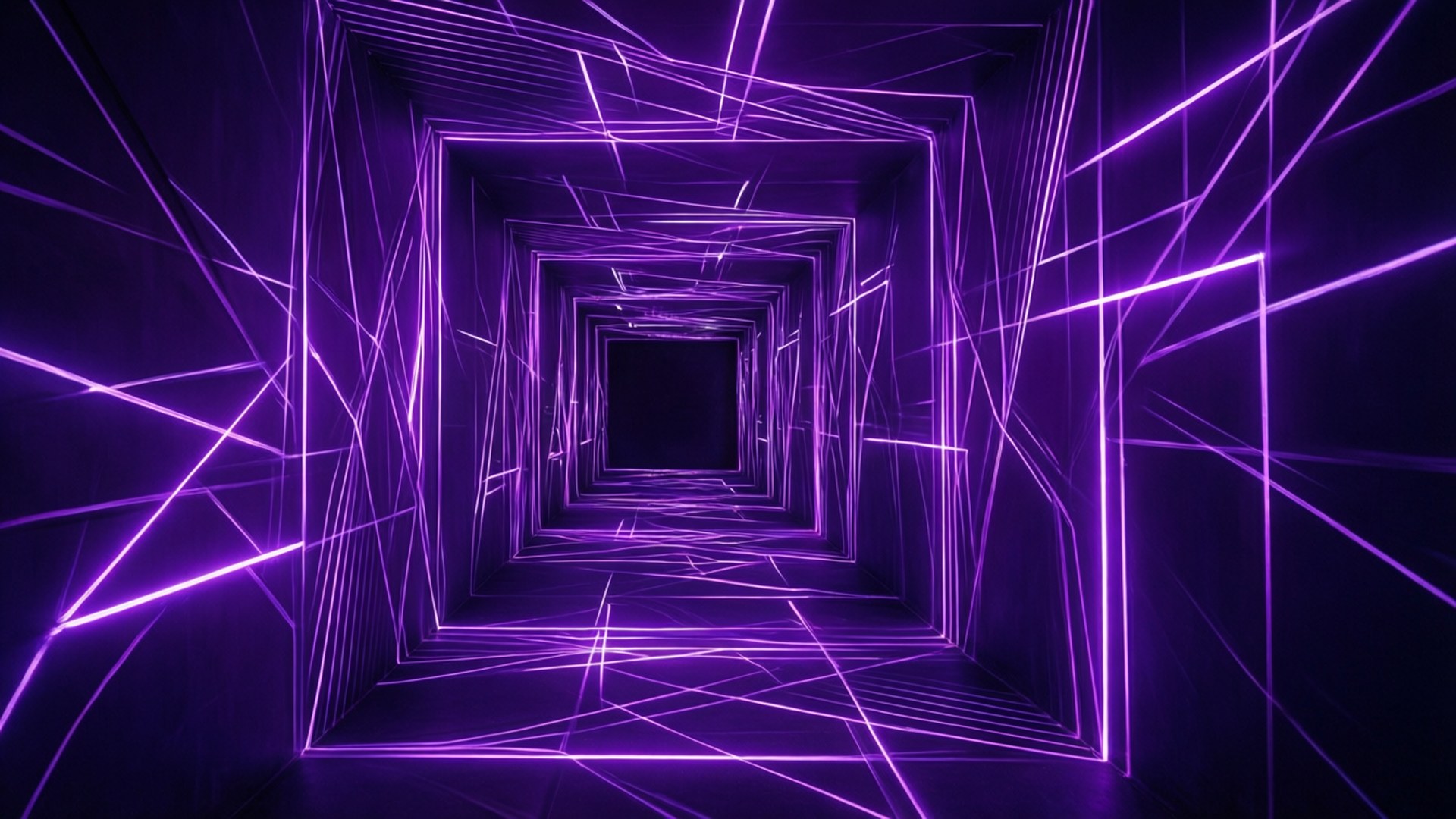 Neon Geometriese Tonnel Muurpapier