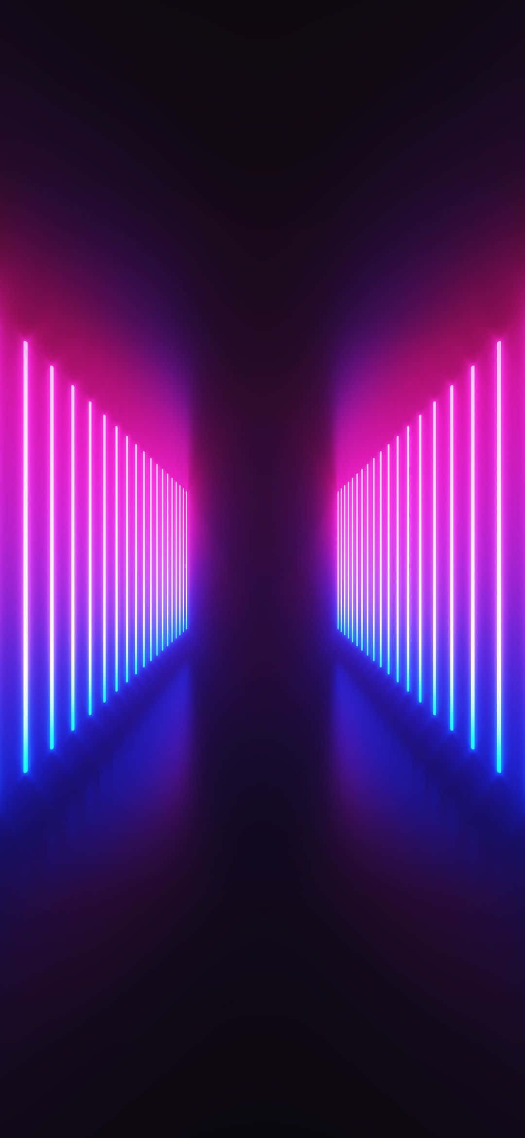 Neon Gradient Futuristiese Sci-Fi Pad Prent Muurpapier