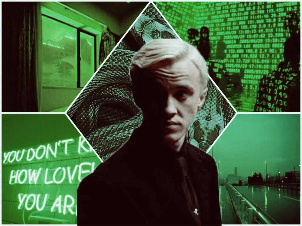 Neon Groen Draco Malfoy-estetika Muurpapier