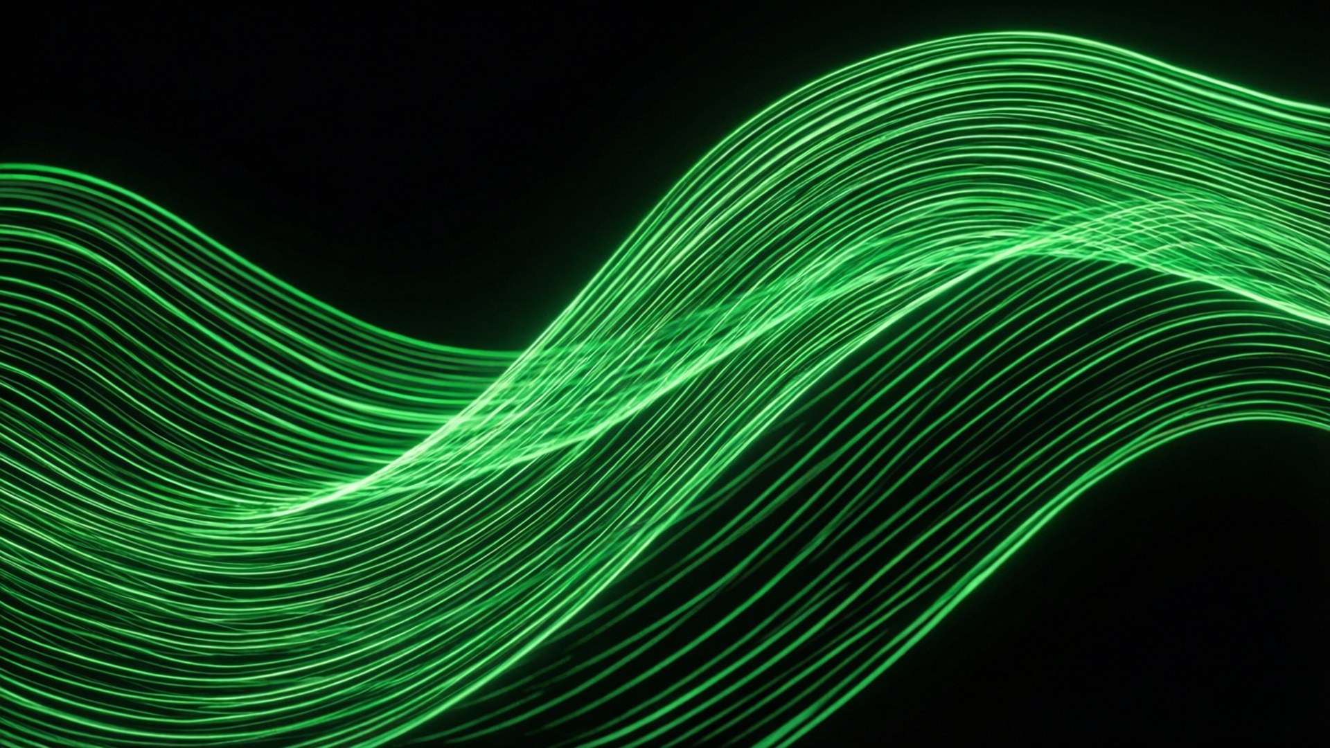 Neon Groen Golf Muurpapier