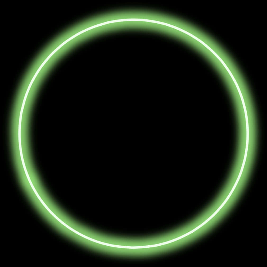 Neon Groen Sirkel op Swart Agtergrond Muurpapier