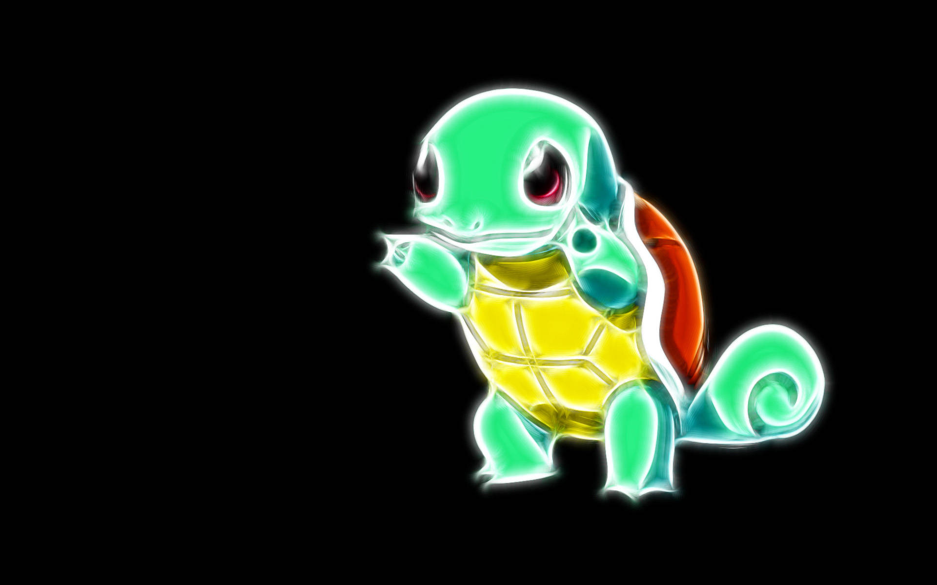 Neon Groen Squirtle Cool Pokemon Muurpapier