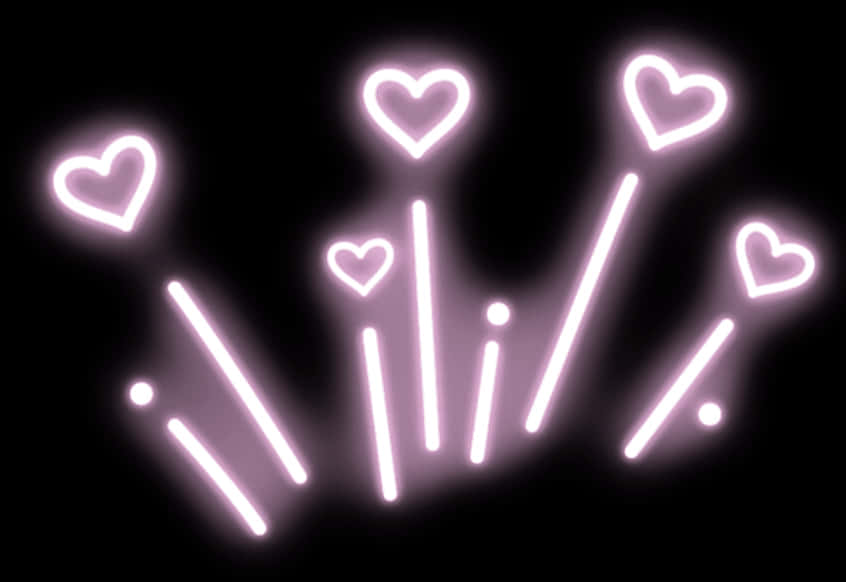 Neon Hart Ligeffekte Muurpapier