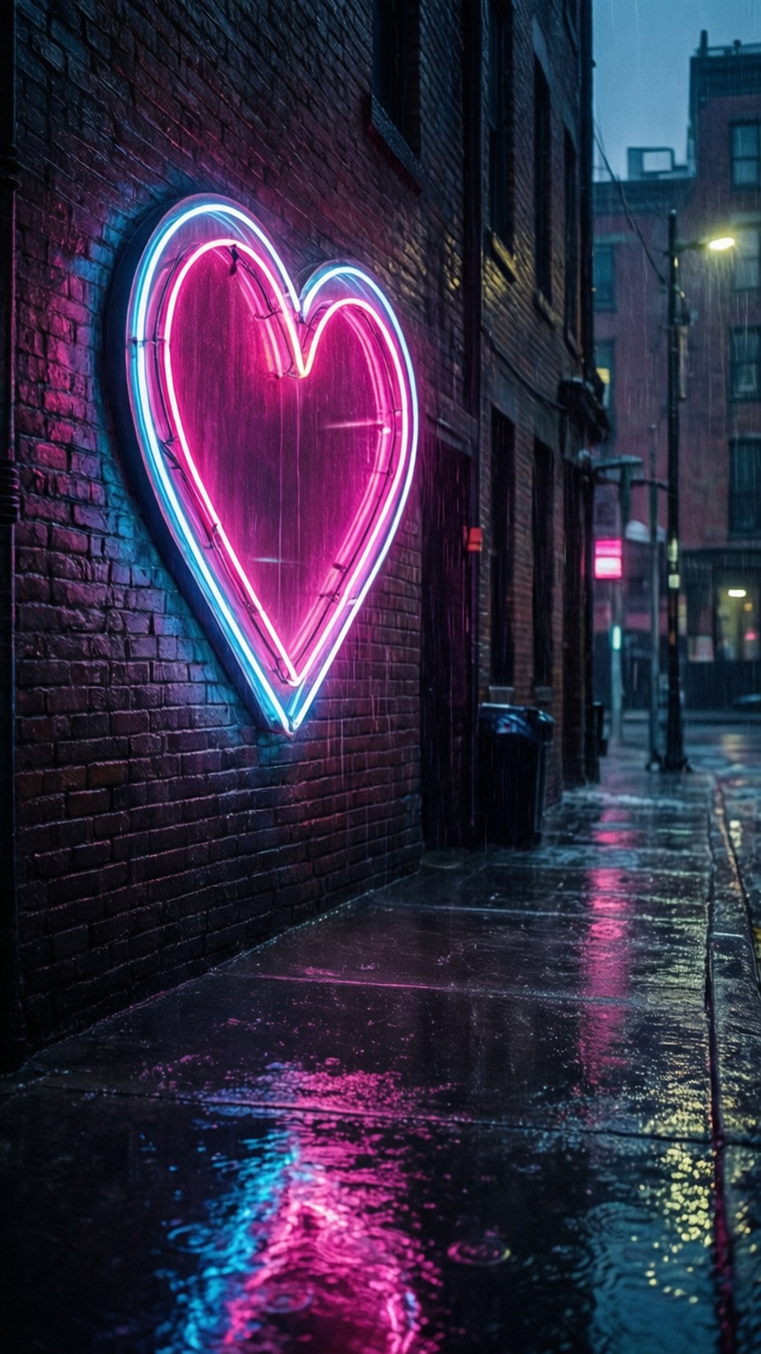 Neon Hart Stegie Muurpapier