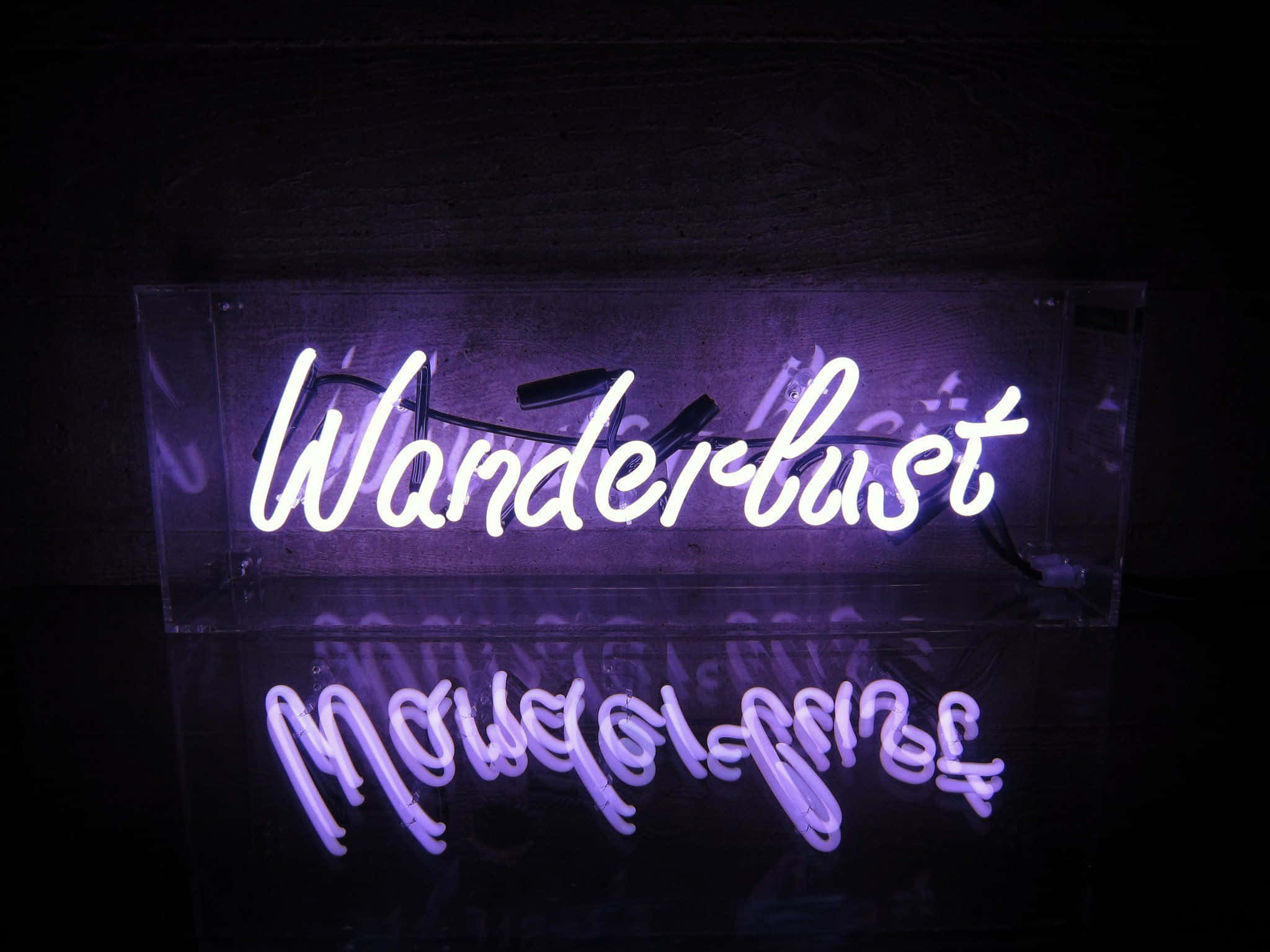 Neon Kwotasie Pers Wanderlus Muurpapier
