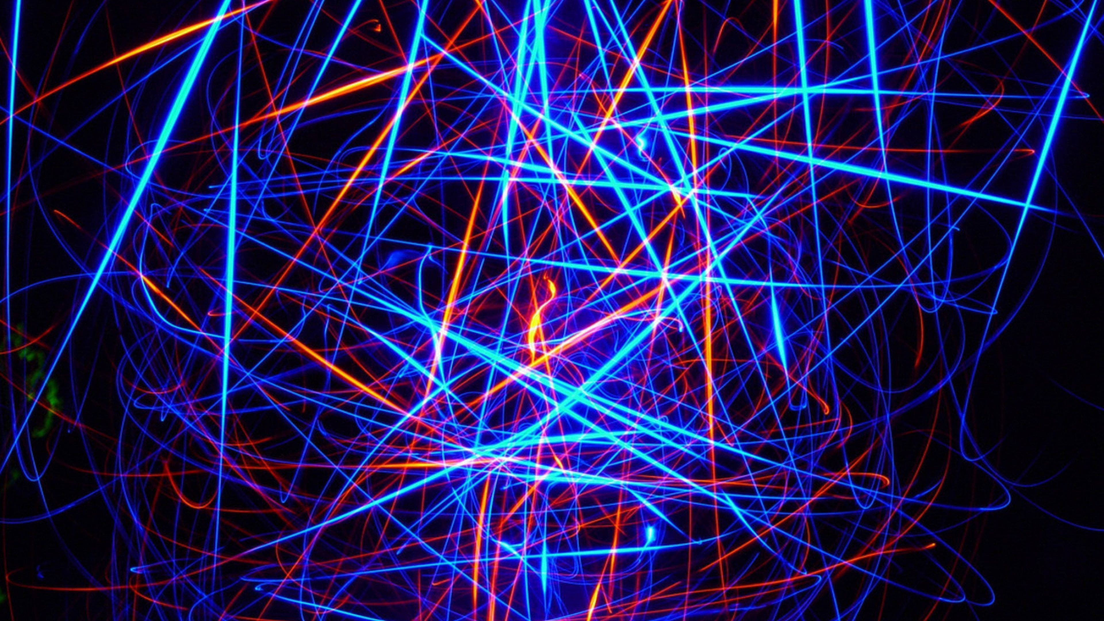 Neon Lig Blou Lyn Rooi Lyn Muurpapier