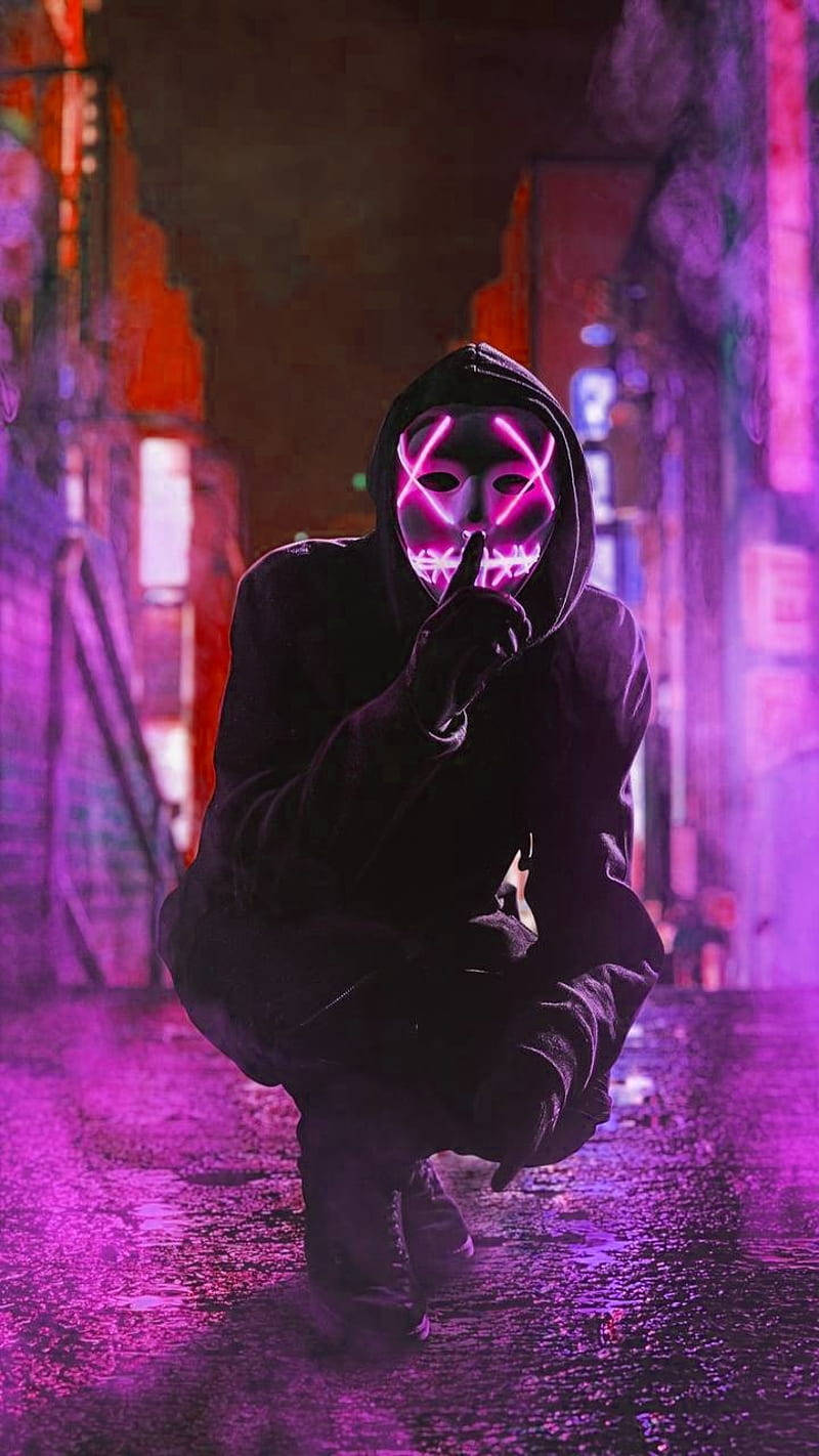 Neon Masker Foon Muurpapier