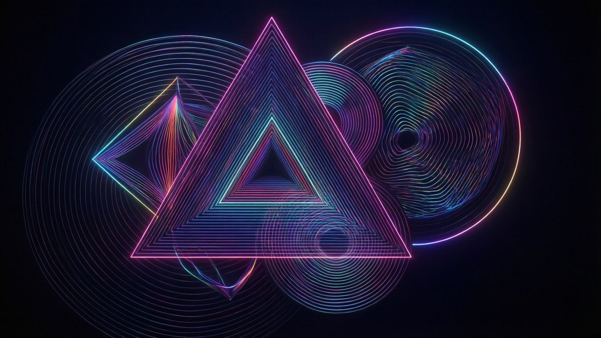 Neon Meetkunde Muurpapier