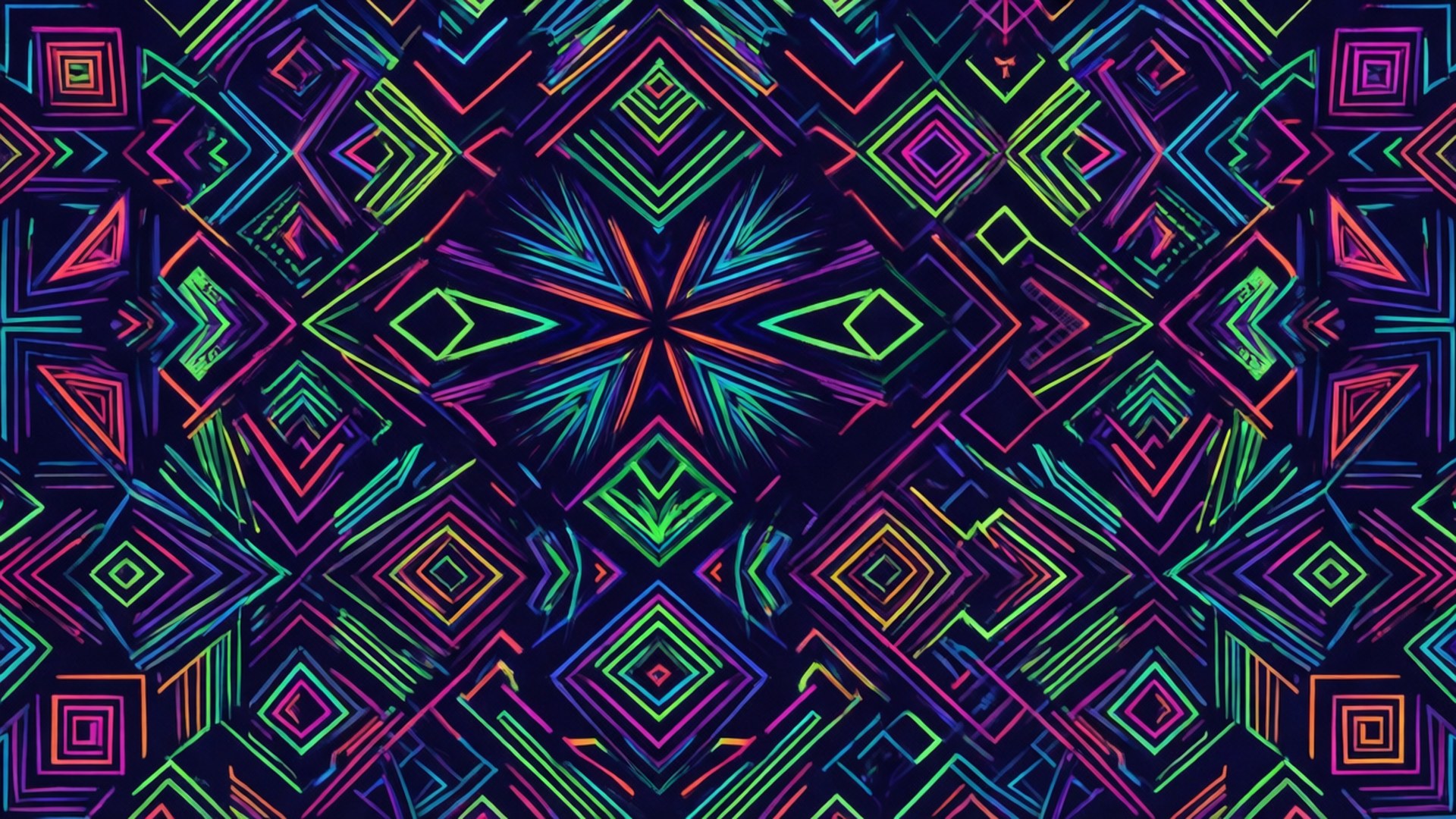 Neon Meetkundige Patroon Muurpapier