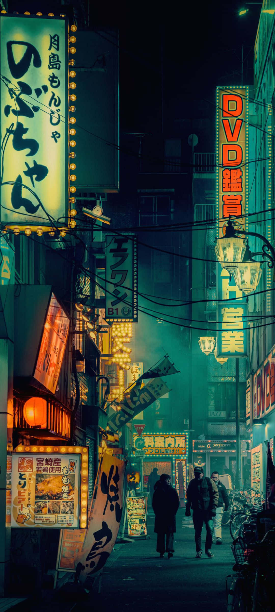 Neon Naglewe Steeg Muurpapier