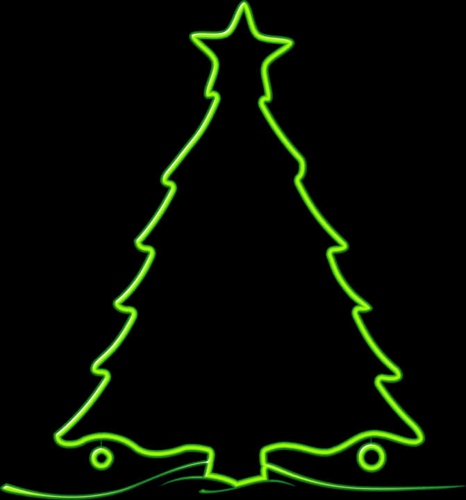 Neon-omlynde Kersboom Muurpapier