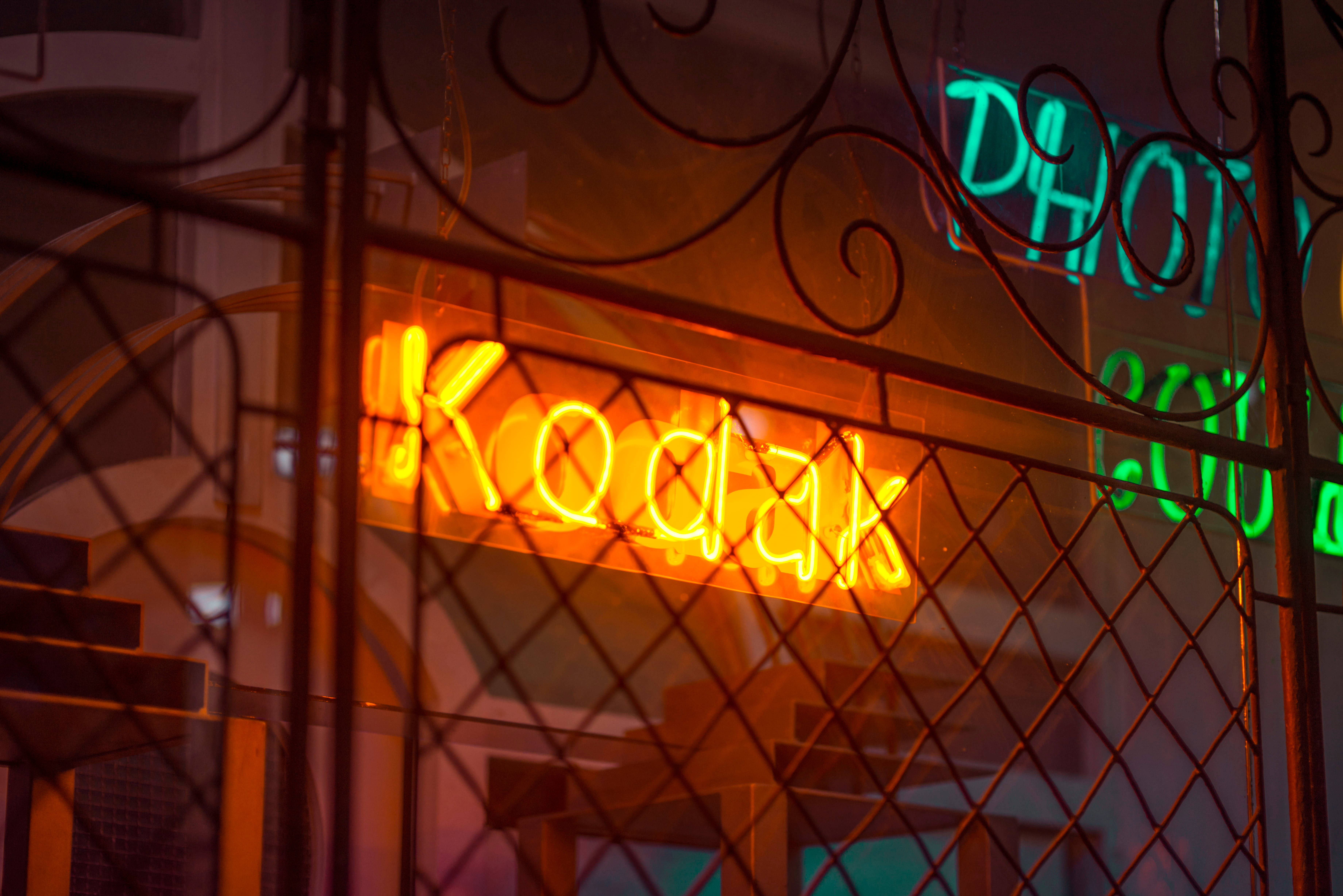 Neon Oranje Estetiese Kodak Muurpapier