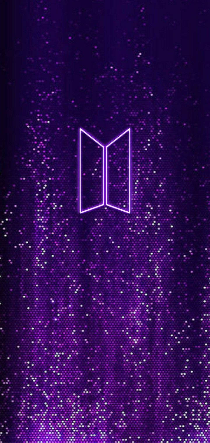 Neon Pers BTS-logo agtergrond — Bts-logo GIF Muurpapier
