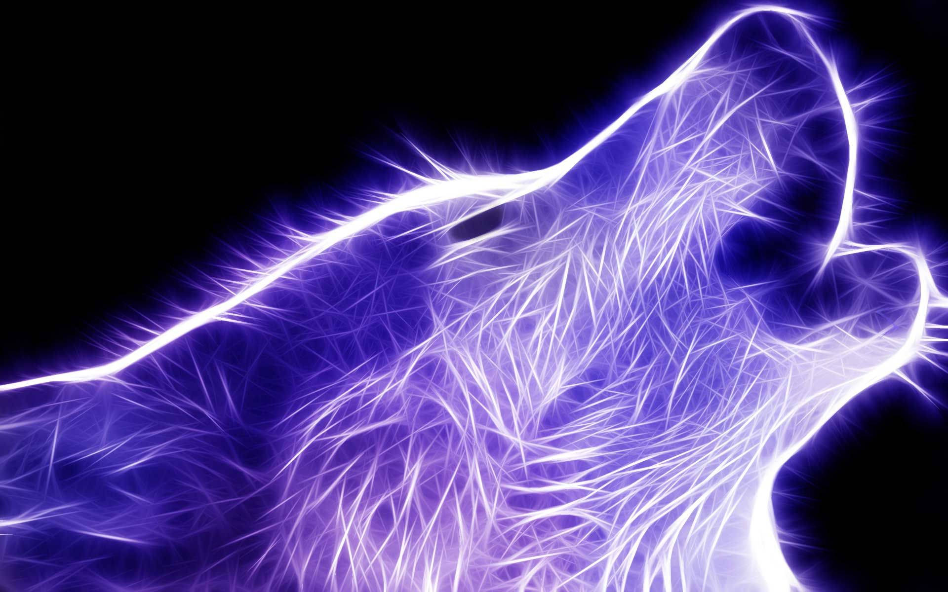 Neon Pers Galaxy Wolf Muurpapier