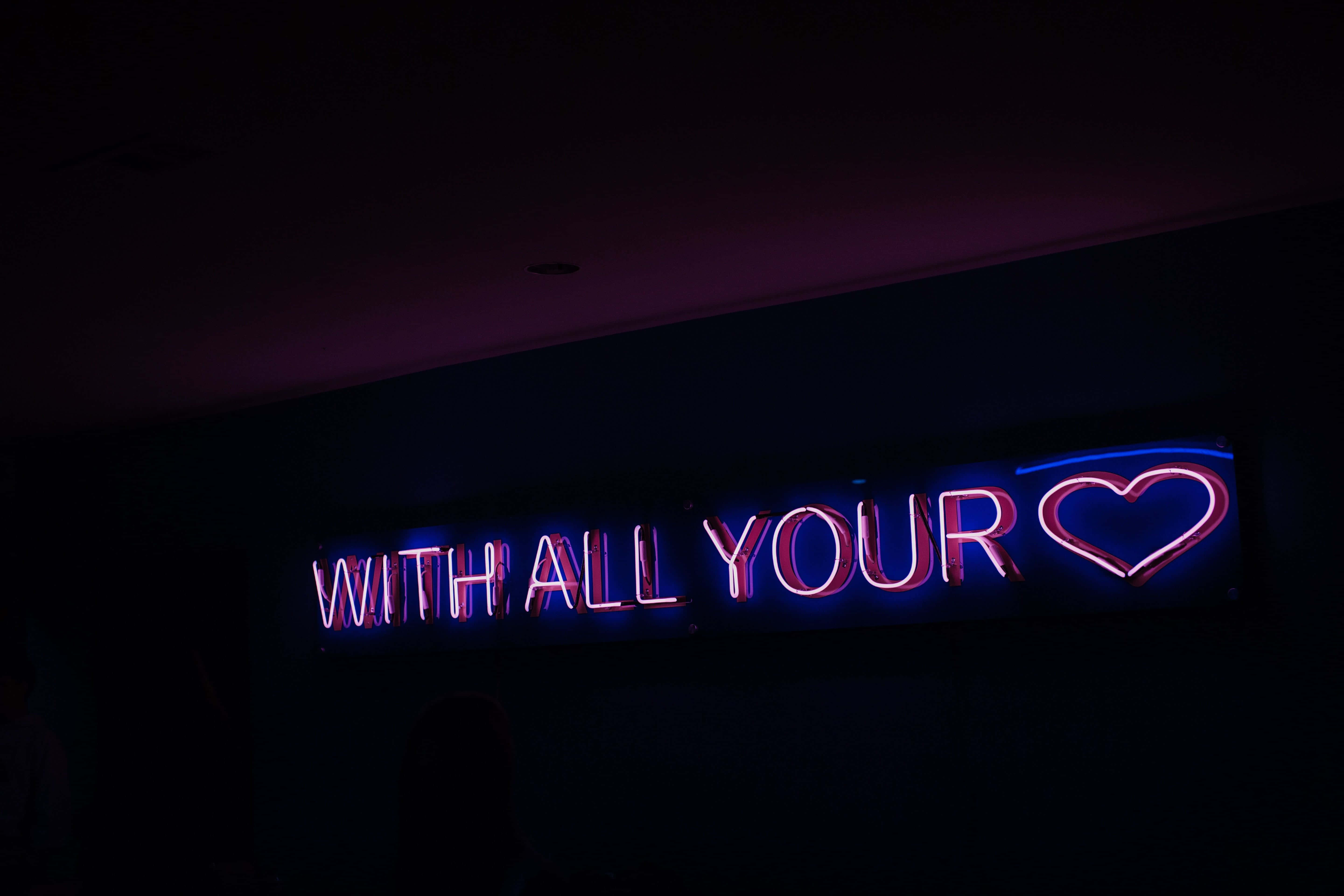 Neon Pers Hartteken Prent Muurpapier