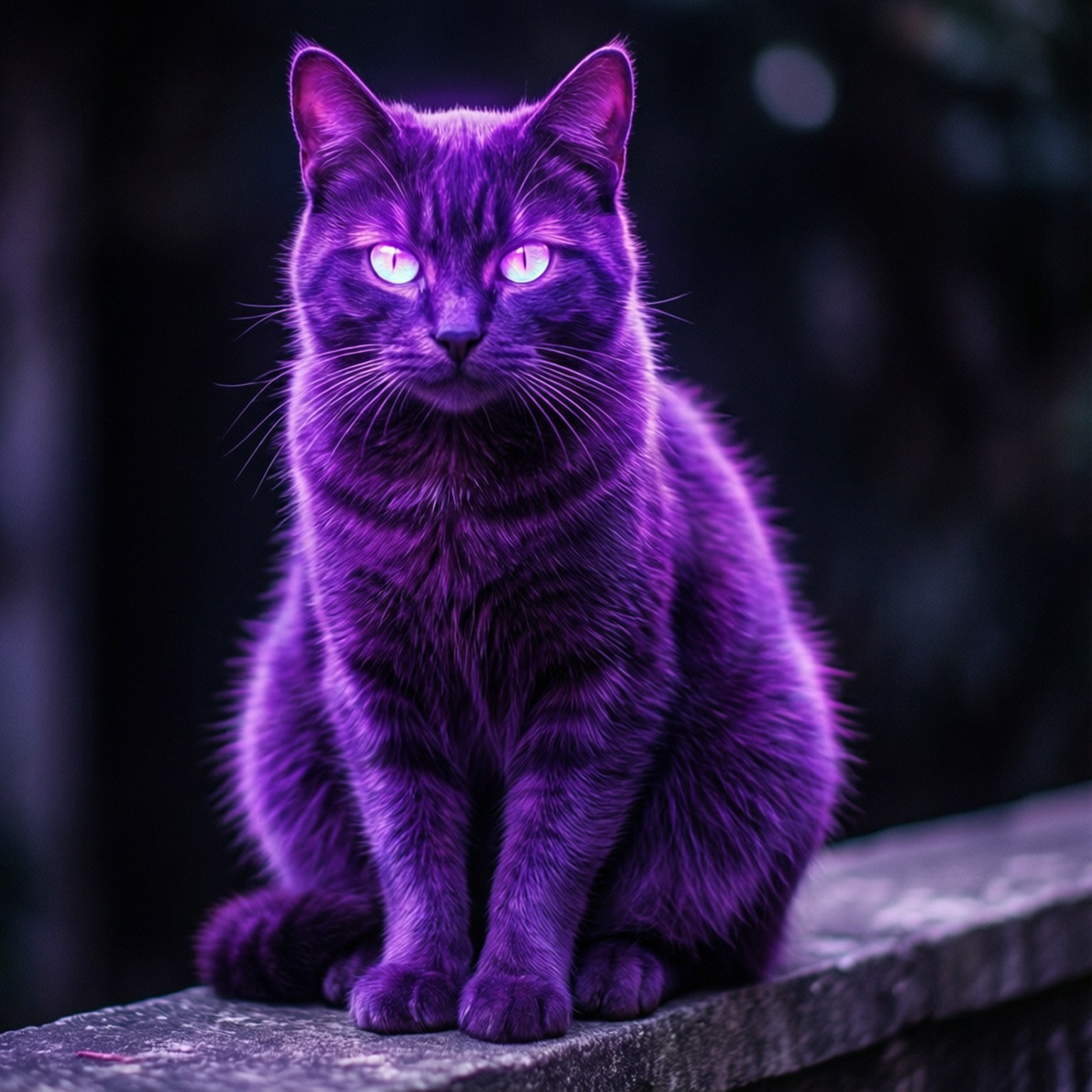 Neon Pers Kat Muurpapier