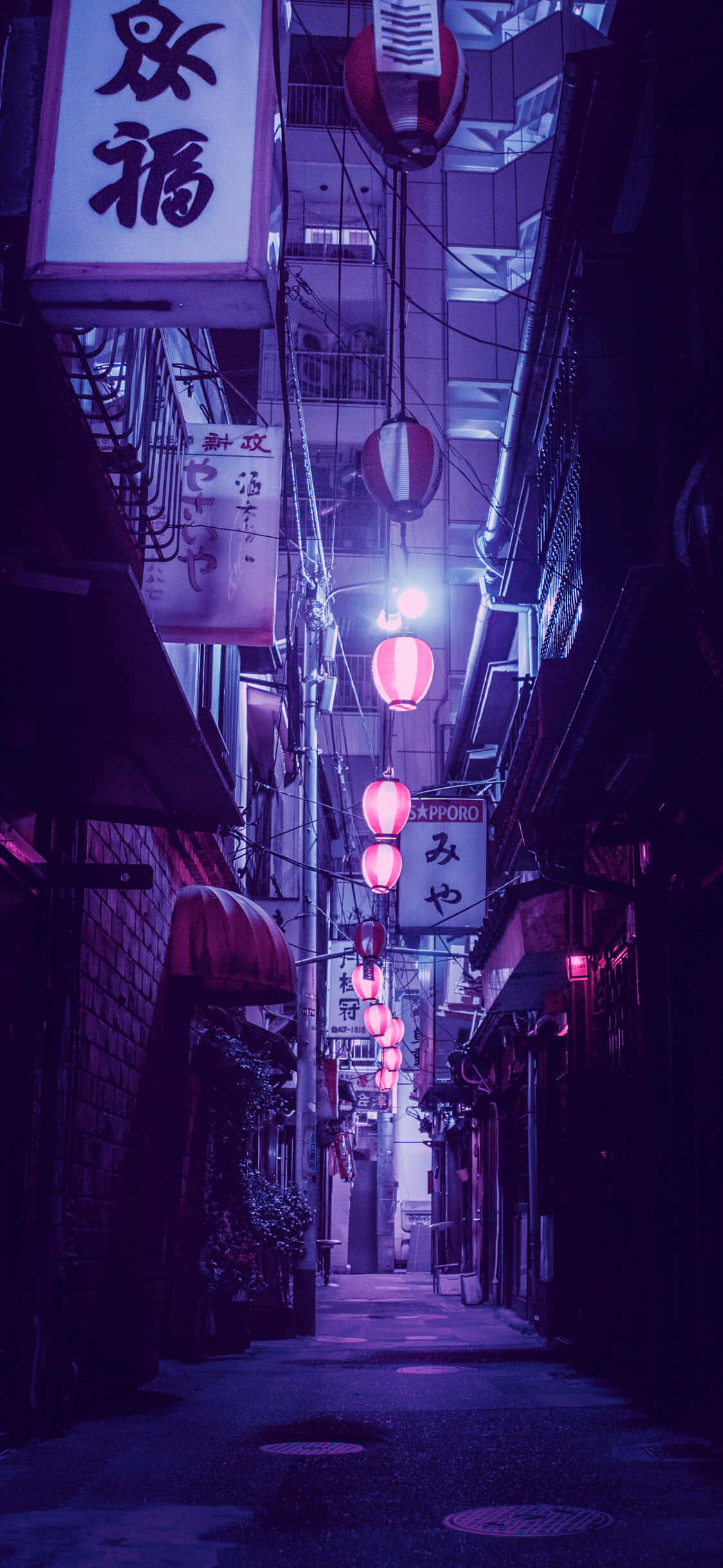 Neon Pers Tokio Strate Foonagtergrond Muurpapier